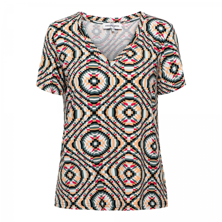 &Co T-Shirt Venice Mozaic Silverpine
