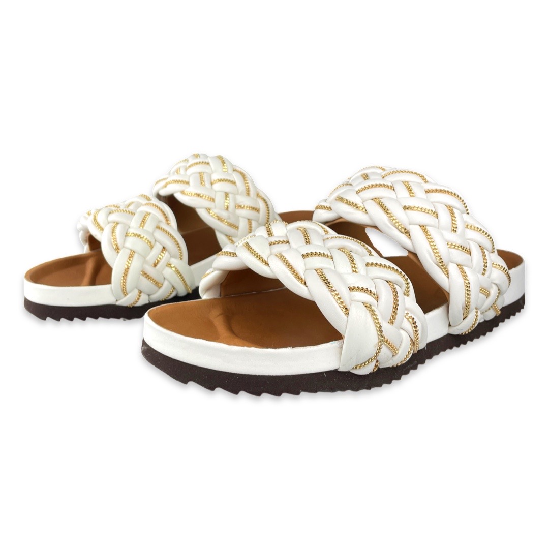 Toral Slipper Braid Bianco/Oro