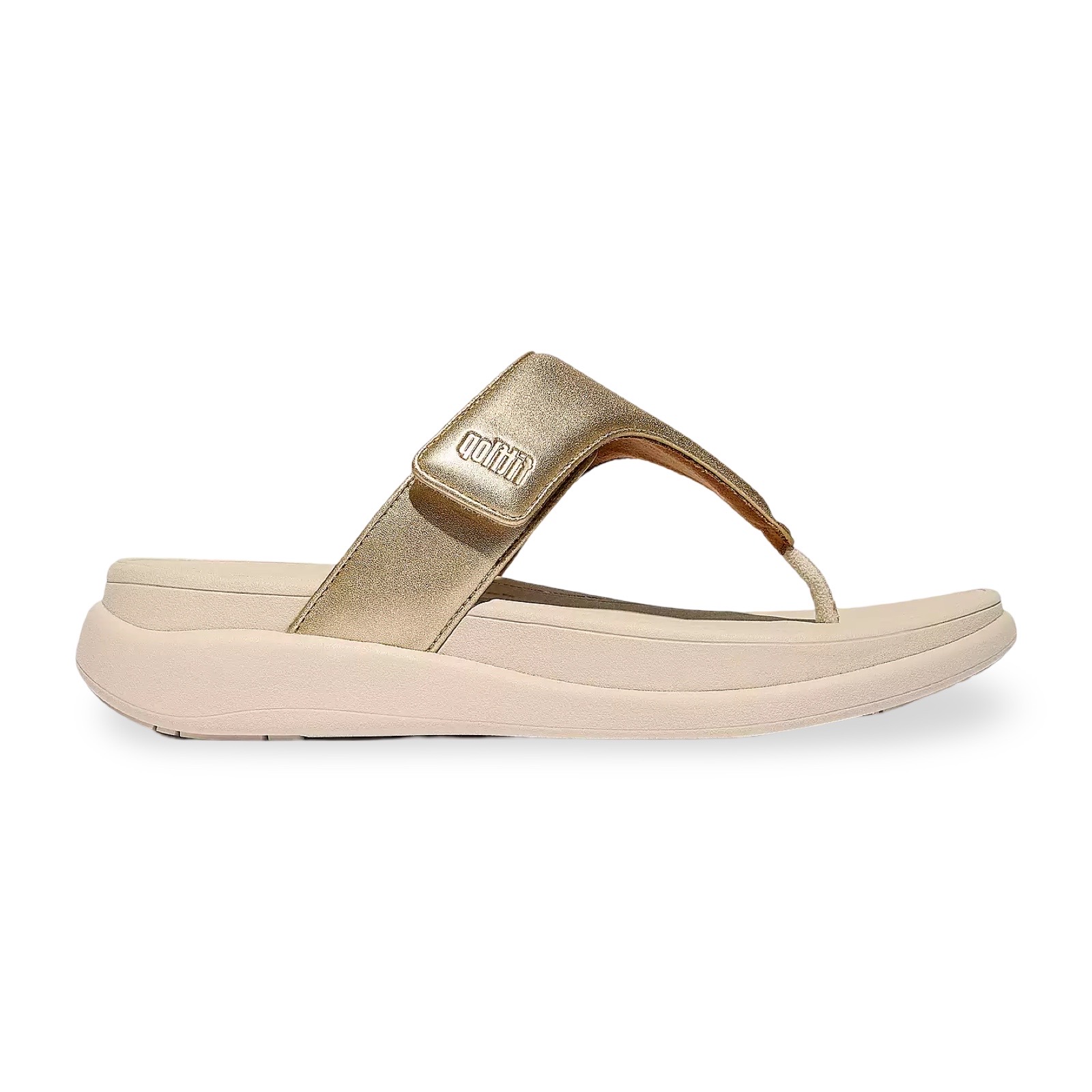 FitFlop IW1 Slipper F-Mode Go Ajustable Flatform Platino