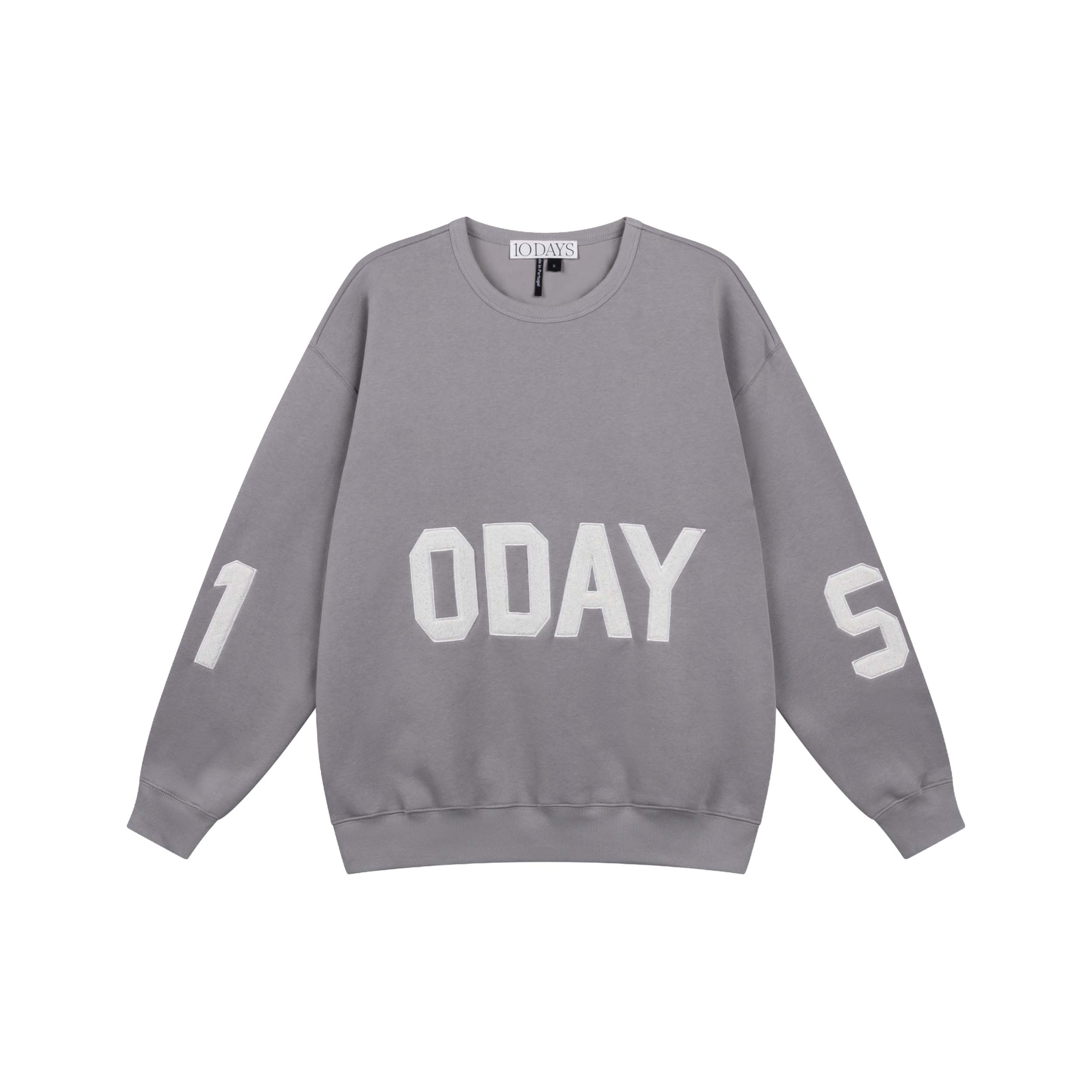 10DAYS 20-816-6201 Trui Statement Logo Light Graphite