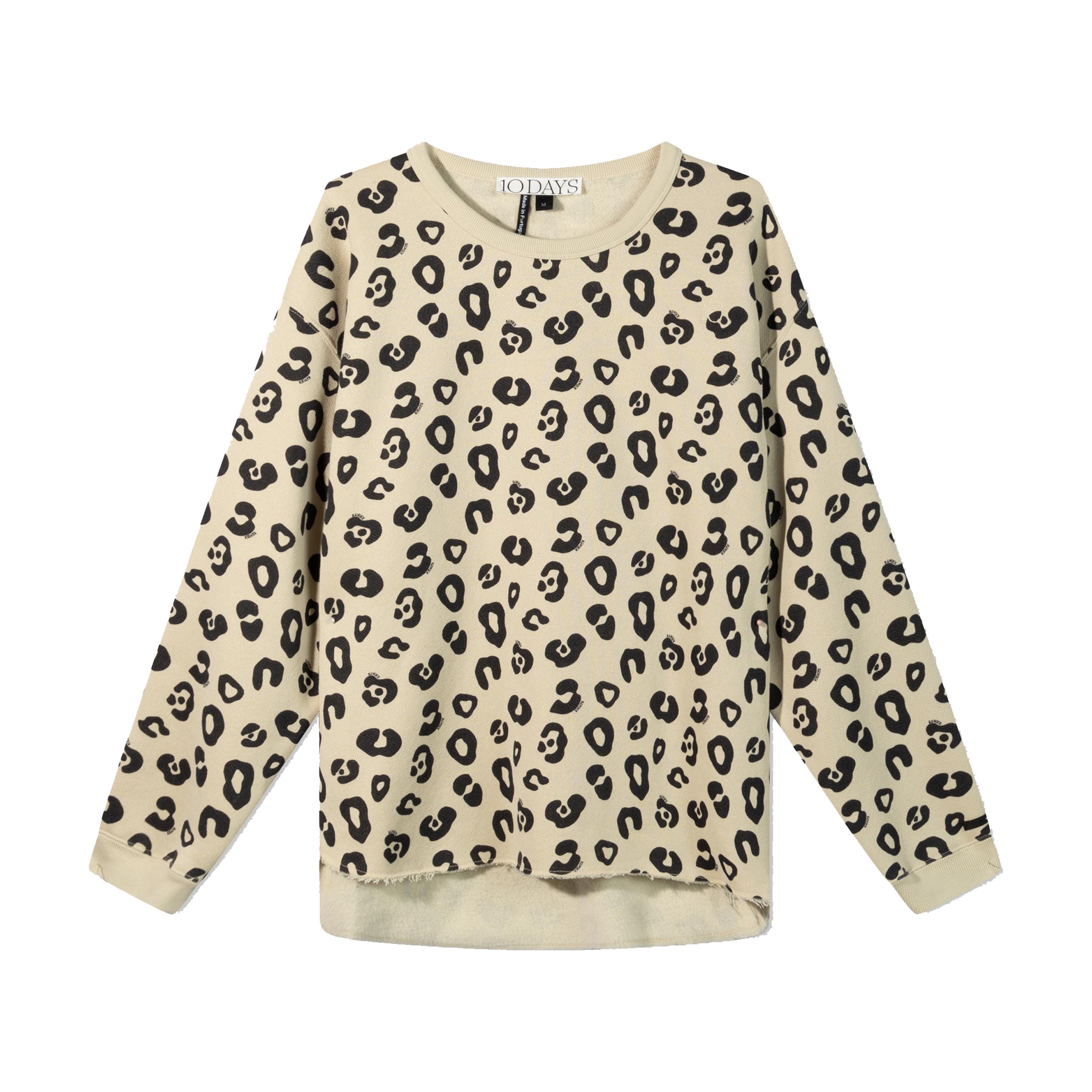 10DAYS 20-814-4204 Trui Raw Edge Leopard Oyster