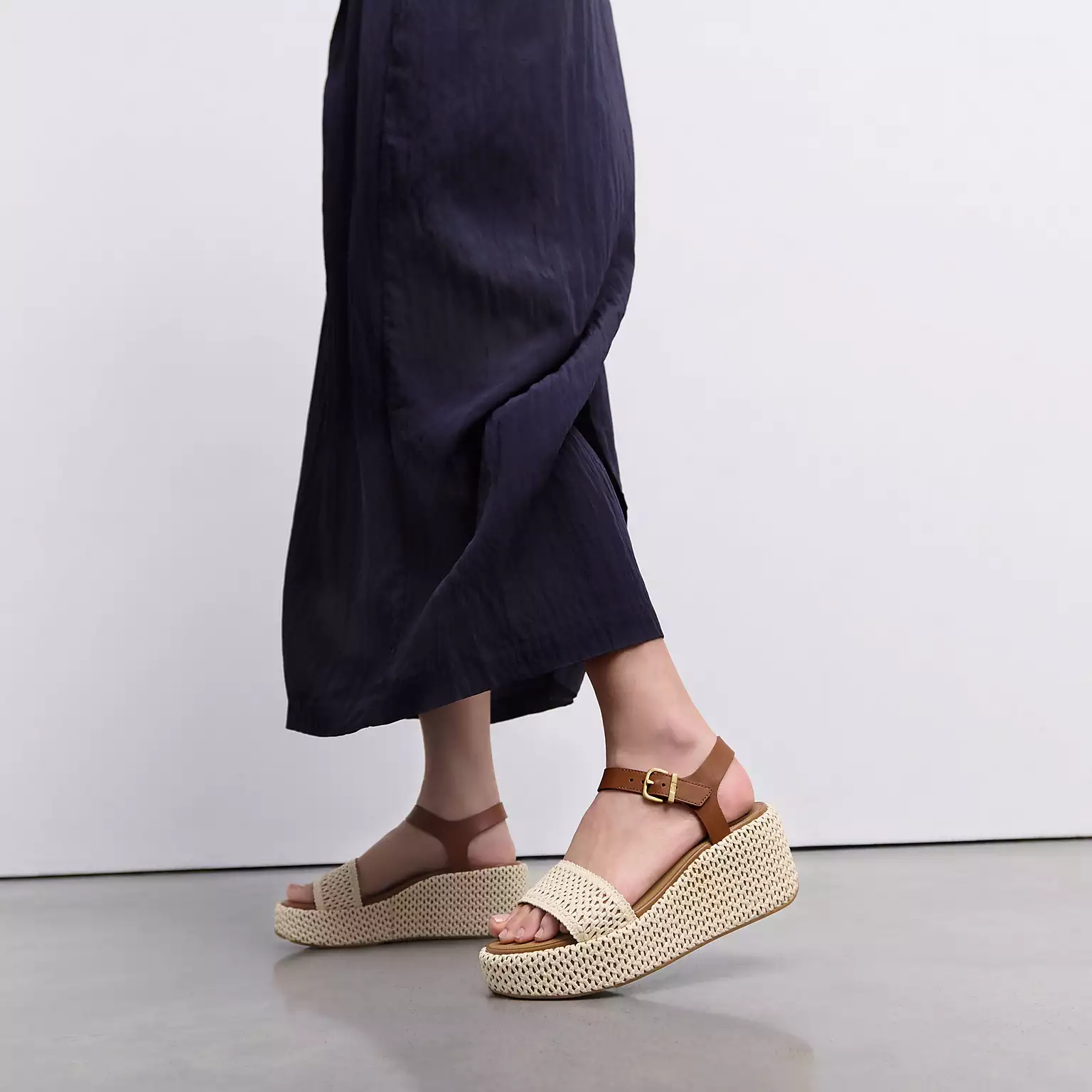 FitFlop JG1 Sandaal Platfforms Deep Tan/Ivory