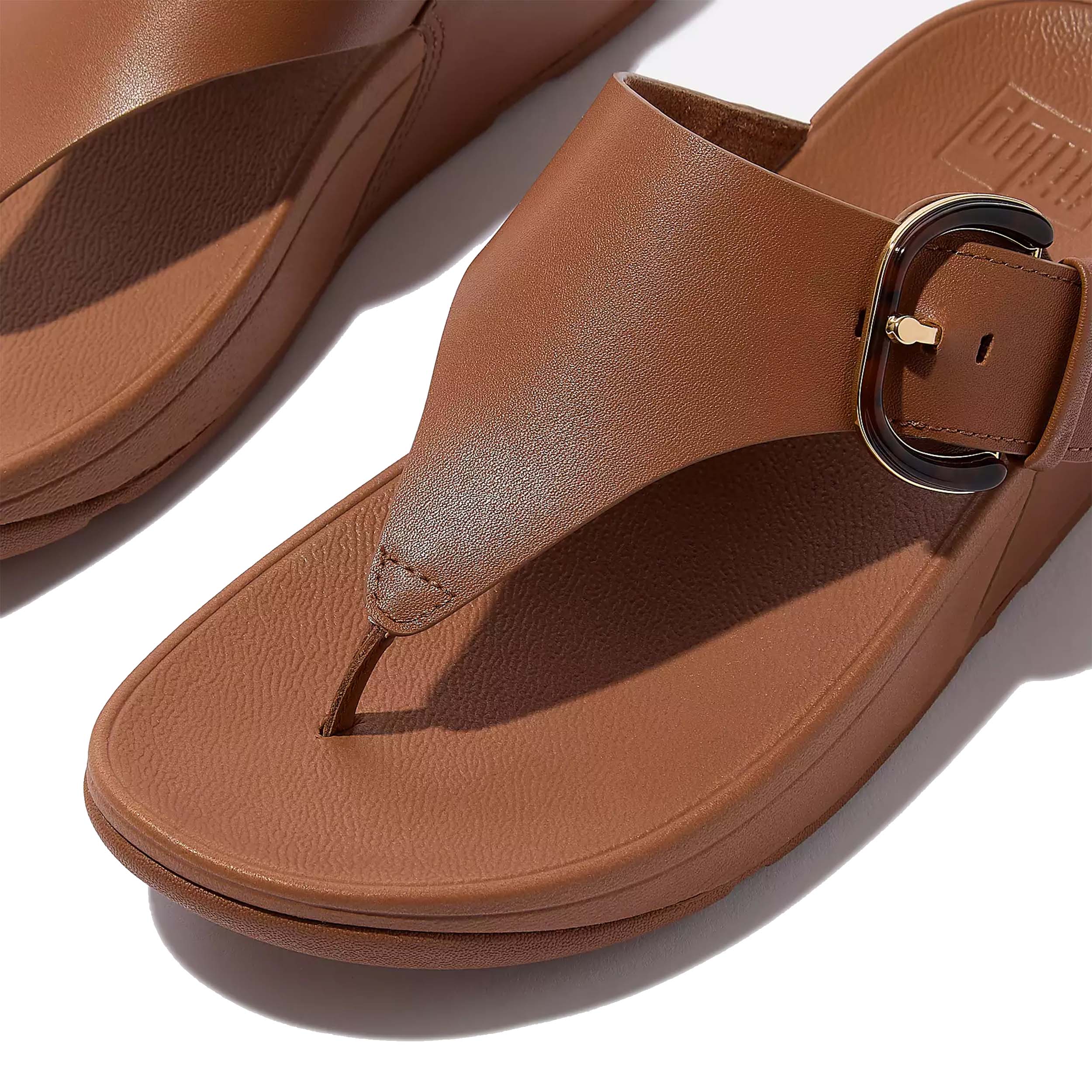 FitFlop JE9 Slipper Lulu Resin Buckle Deep Tan