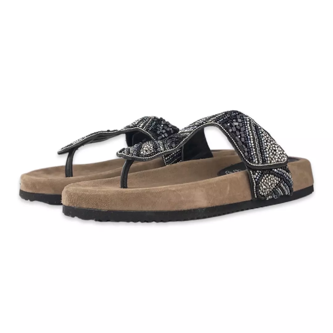 Lazamani Slippers Beads Black