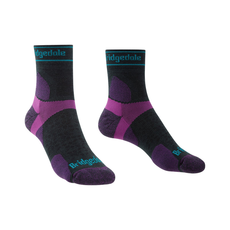 Bridgedale 710200 TR Lightweight T2 Merino Sport 3/4 Crew Women Charcoal/Purple
