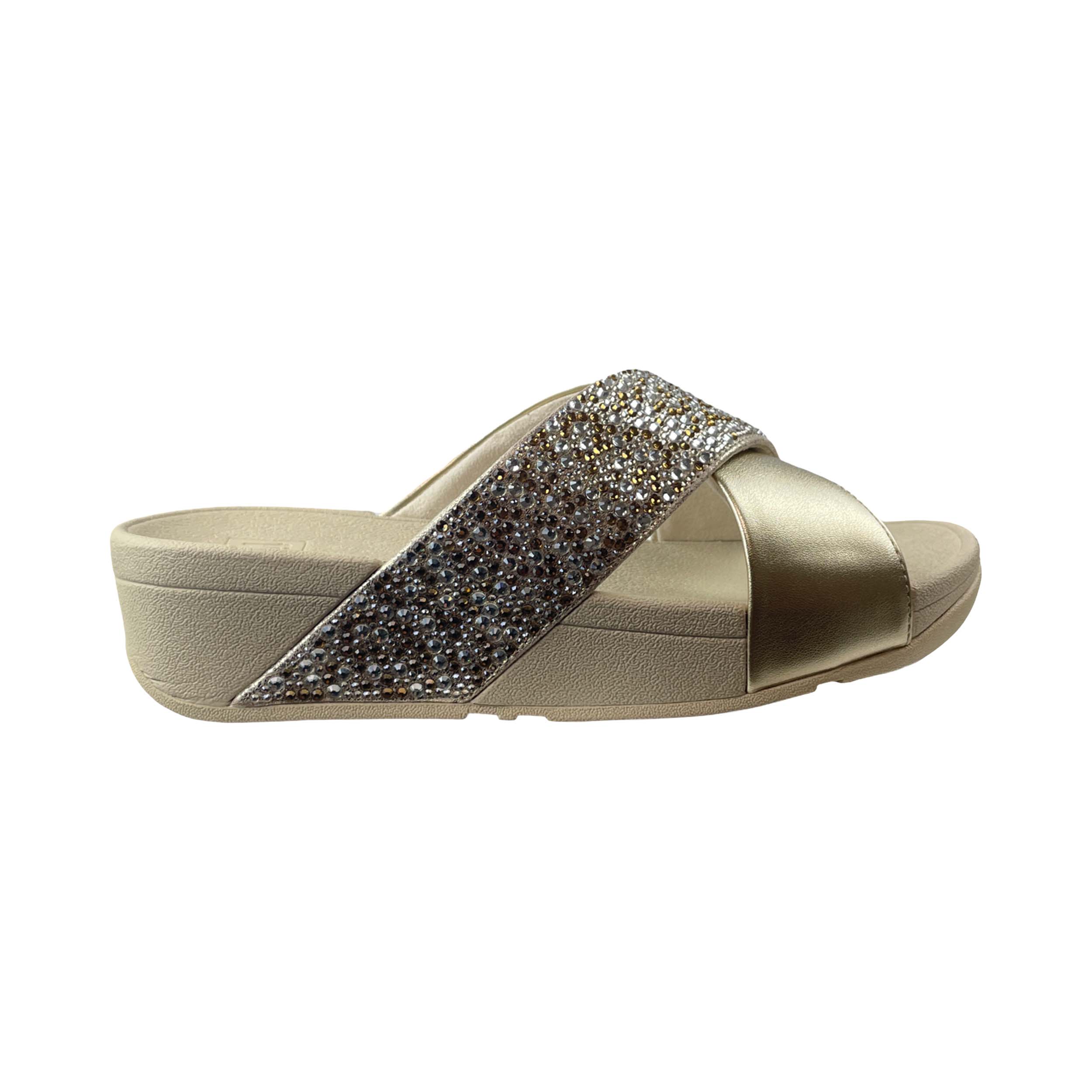 FitFlop A4K Slipper Lulu Crystal-Mix Platino