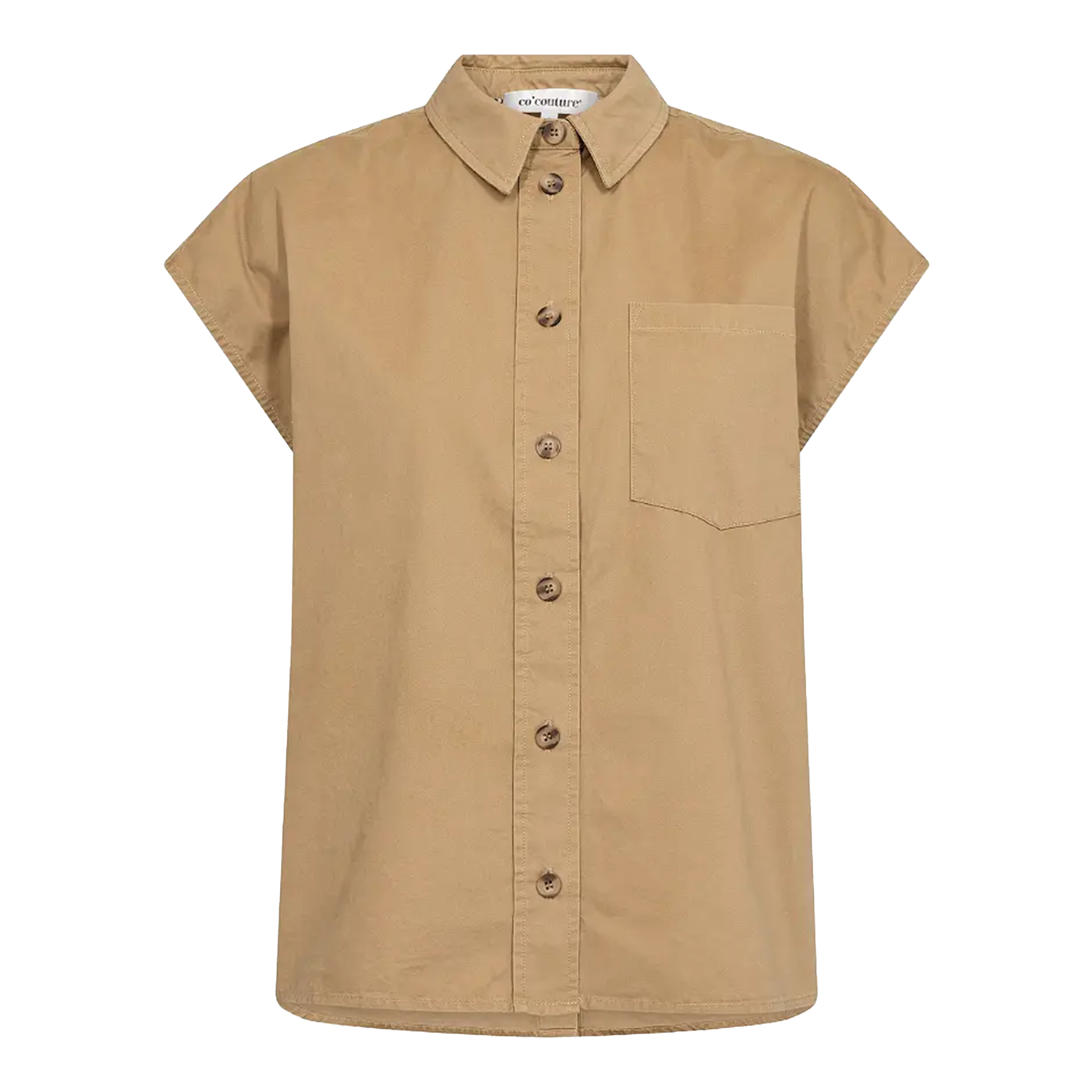 Co'couture 500420 Shirt EvelynCC Slit Back SS Sand