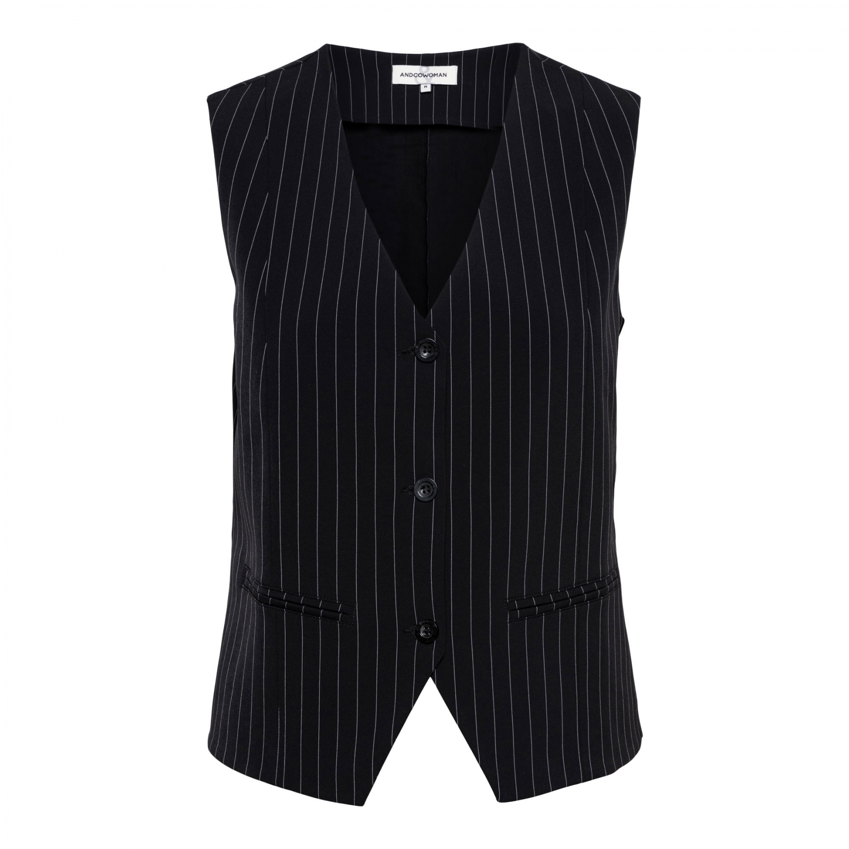 &Co GL102 Gilet Priya Stripe Travel Black
