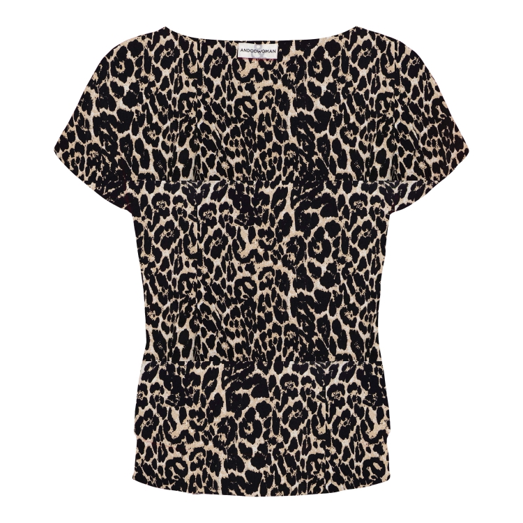 &Co Pina Leopard Travel Top Light Sand