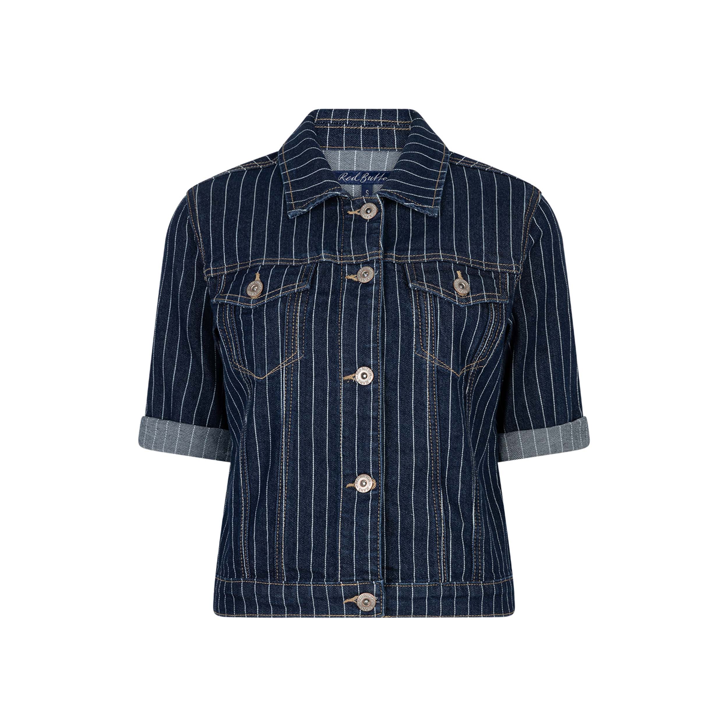 Red Button SRB4835 Blouse Jackie Pinstripe Rinse