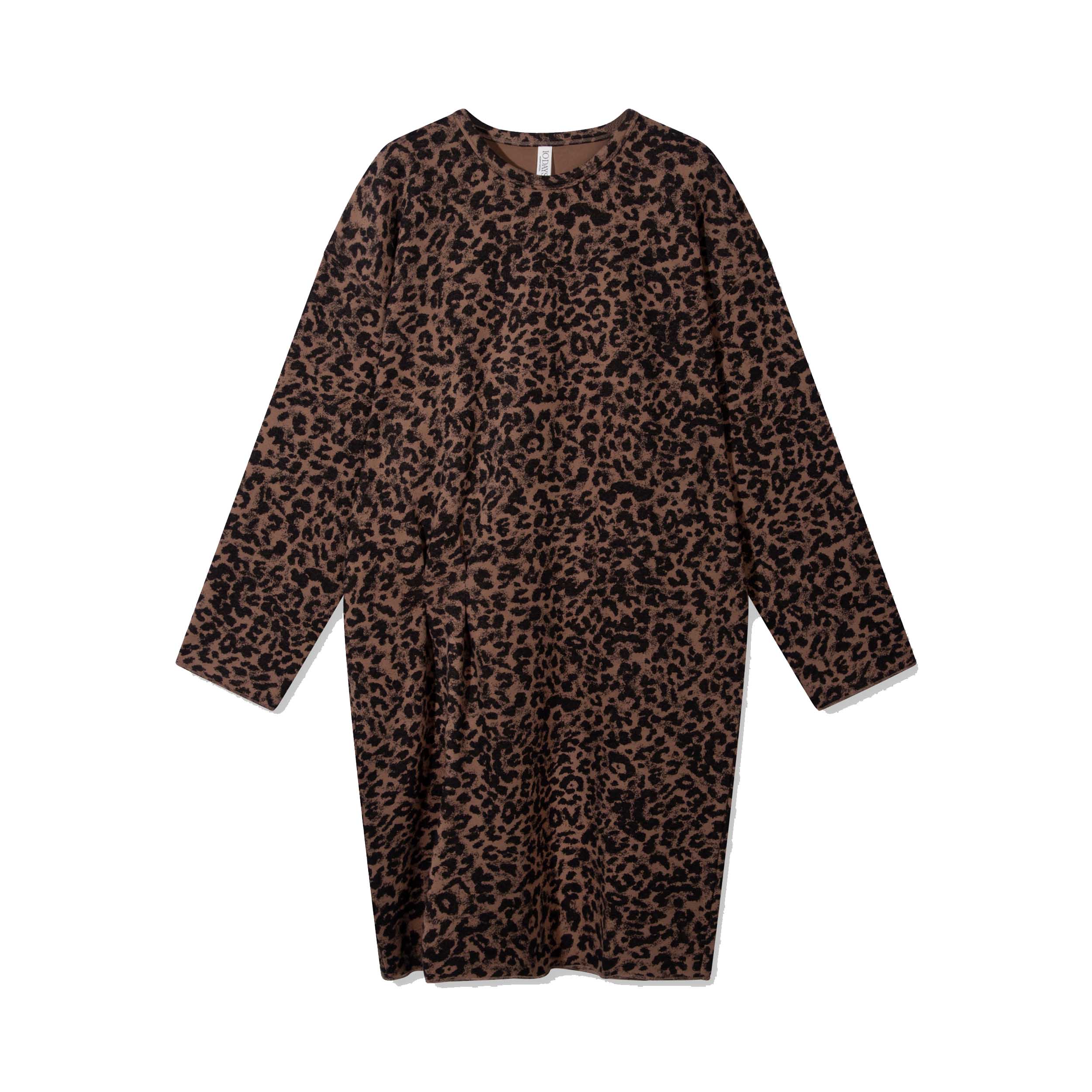 10DAYS 20-331-5201 Jurk Statement Leopard Dark Fudge