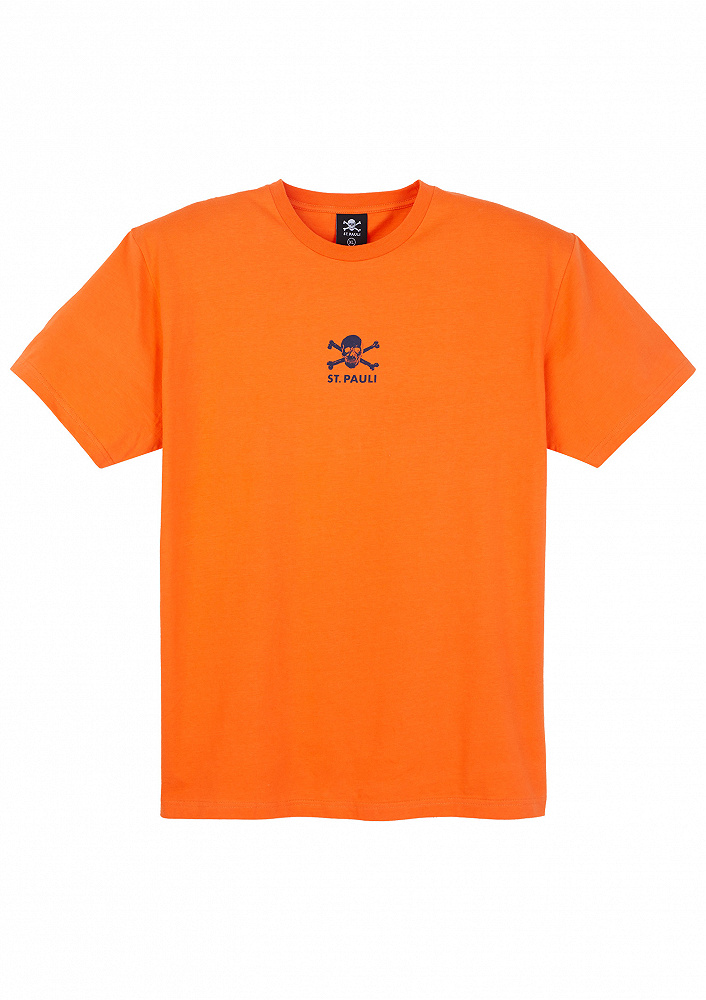 St. Pauli T-Shirt Totenkopf Oranje SP0123060 Uniseks