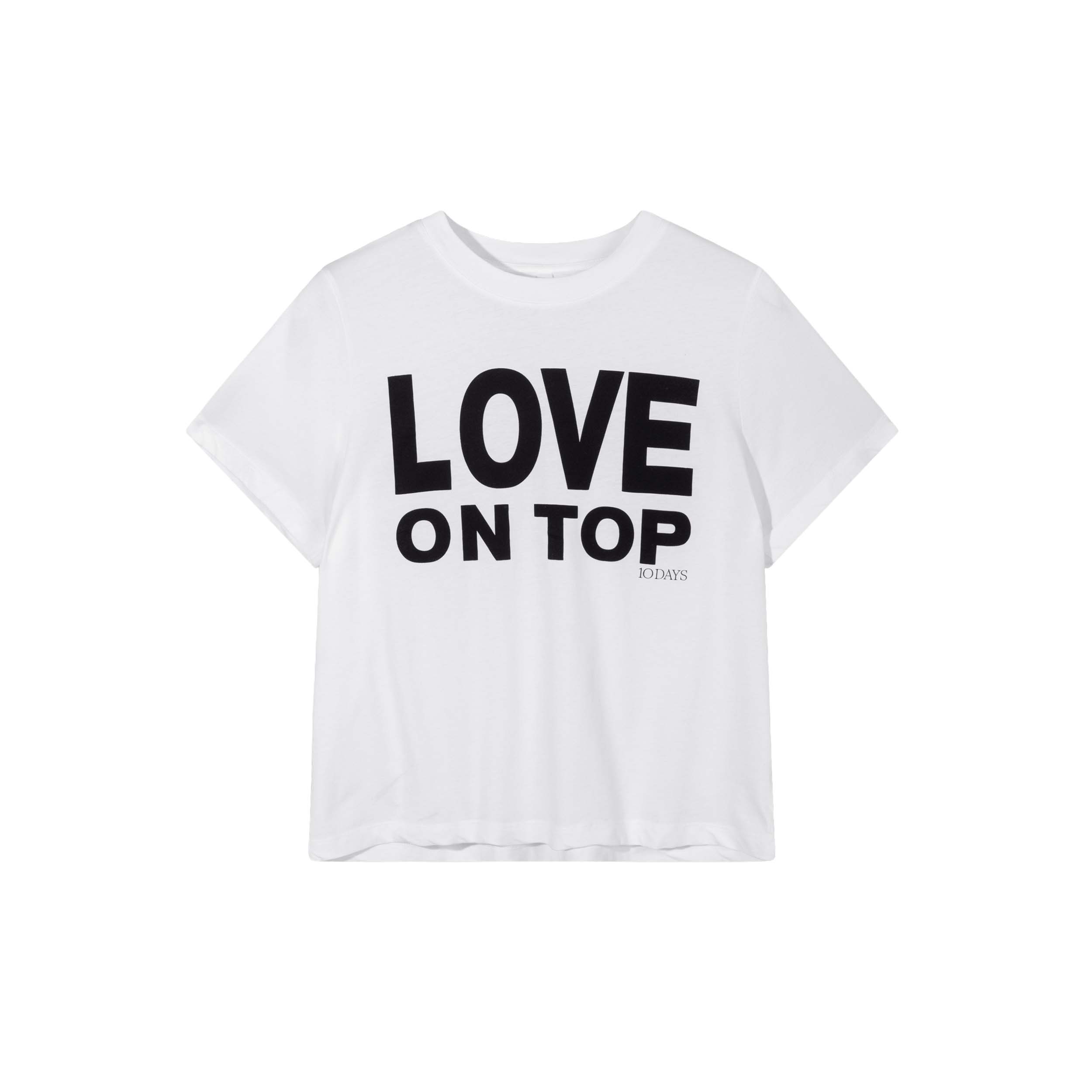 10DAYS 20-747-6202 Shirt Love Petite White