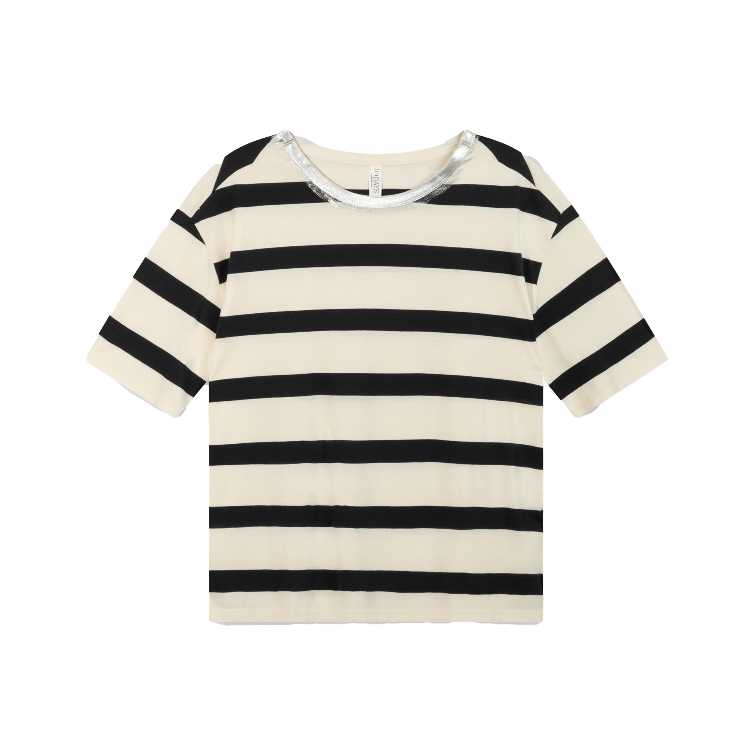 10DAYS 20-740-4204 Shirt Stripe Light Natural/Grey Raven