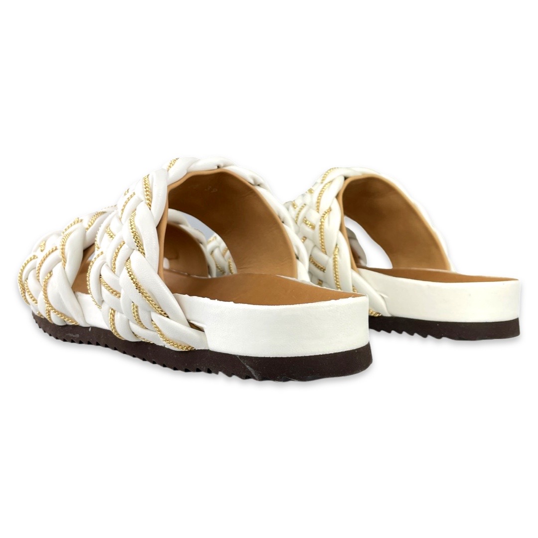 Toral Slipper Braid Bianco/Oro