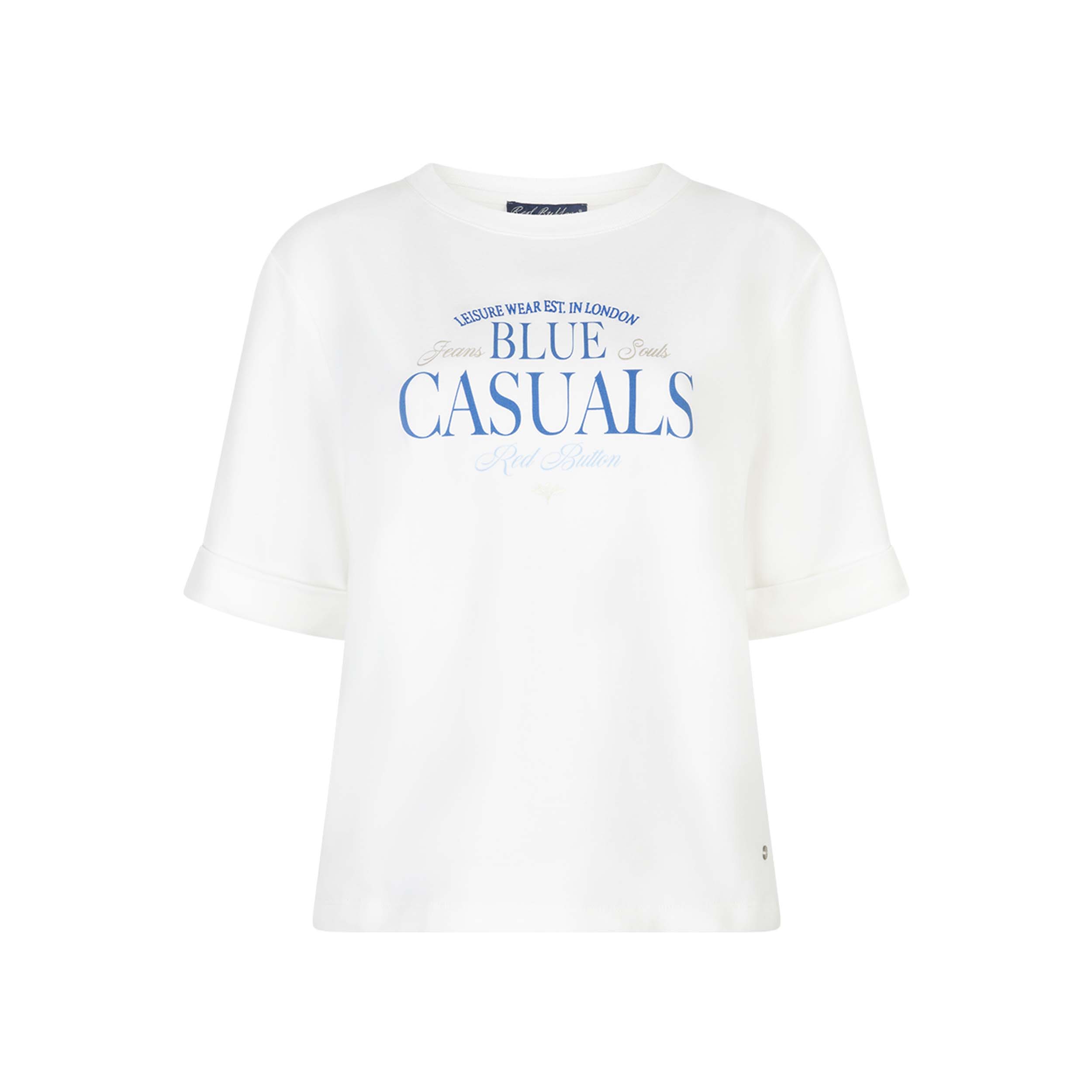 Red Button SRB4850 Top Terry Offwhite/Midblue