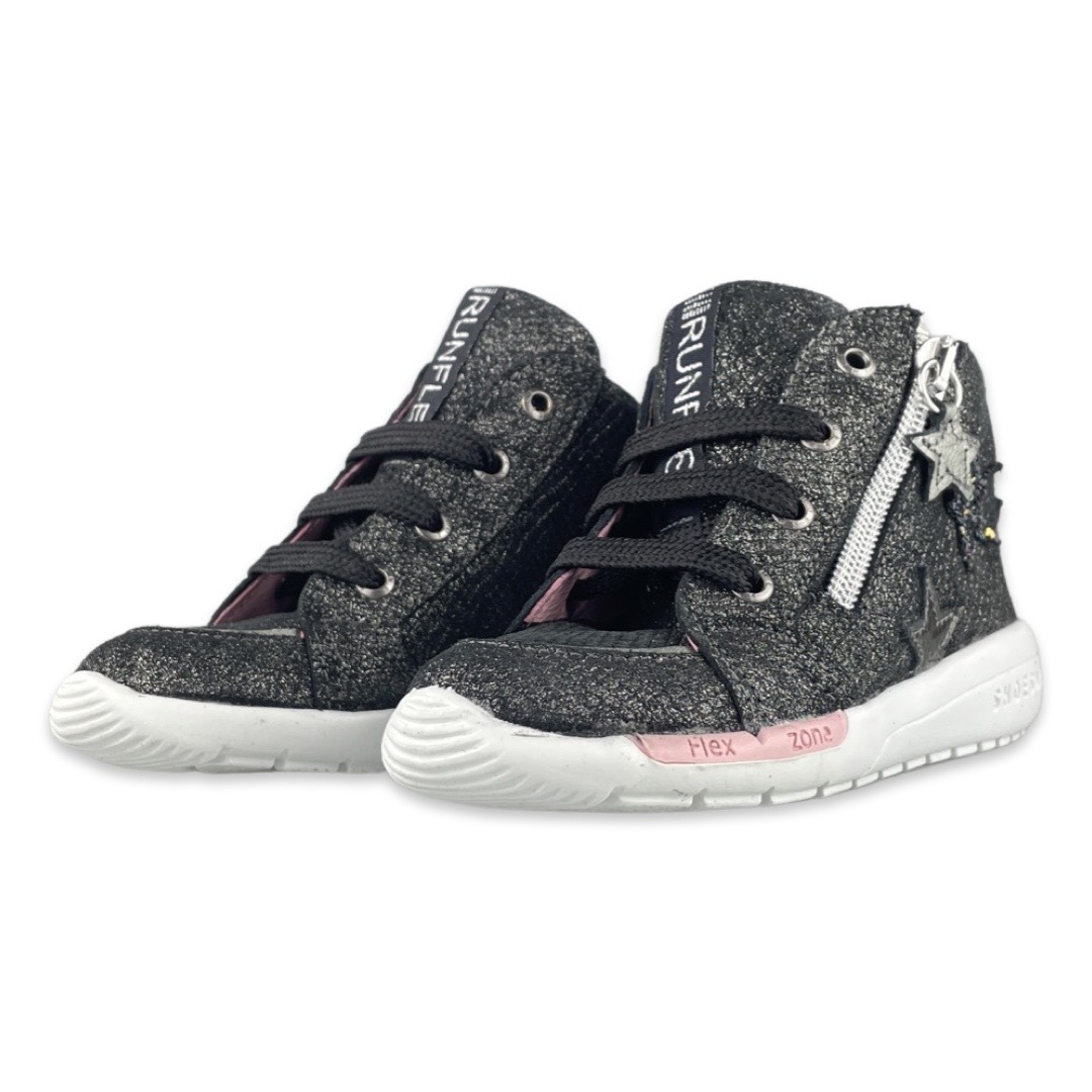Shoesme RF22W040 Sneaker Runflex Black/Silver