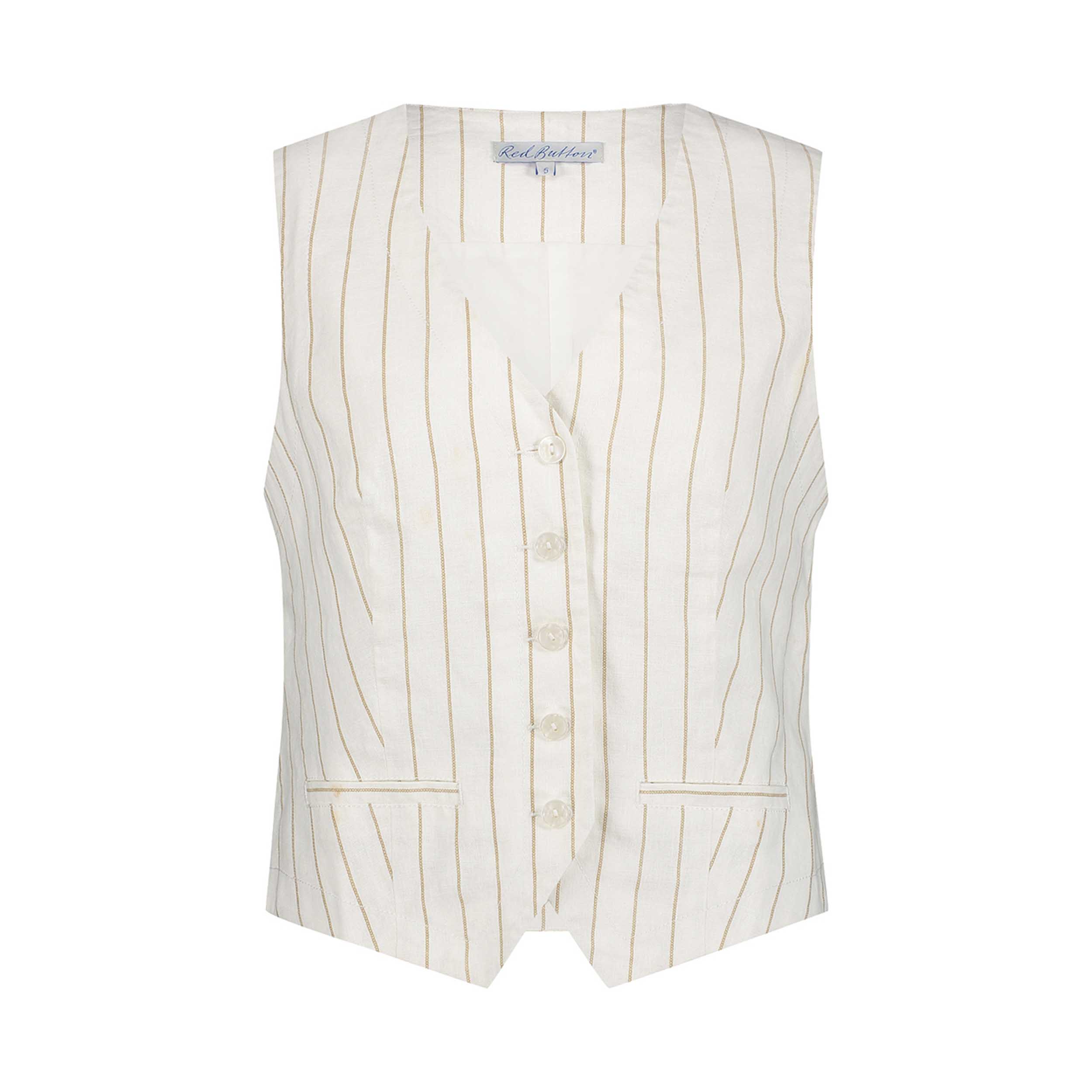 Red Button SRB4514 Gilet Stripe Dark Sand