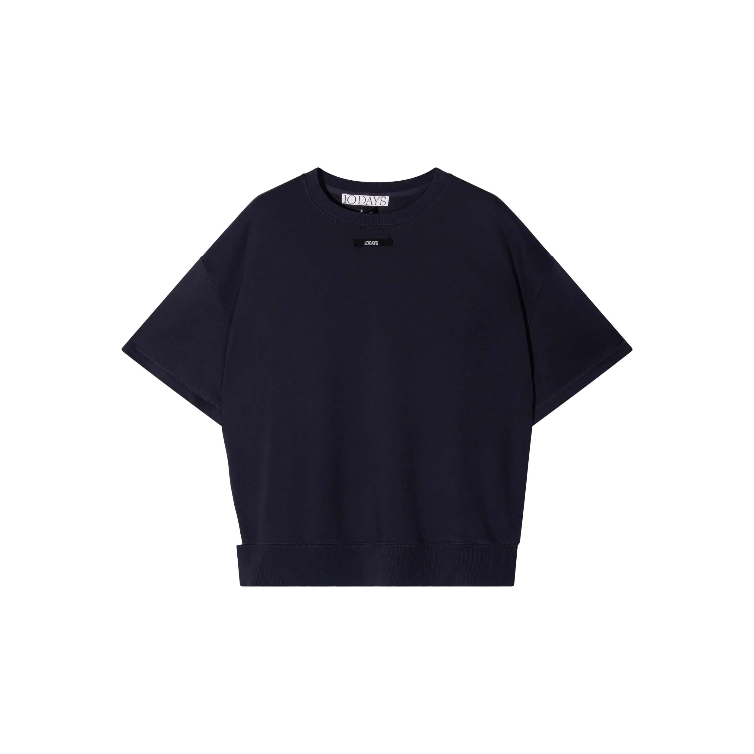 10DAYS 20-818-5203 Trui Short Sleeve Patch Dark Navy