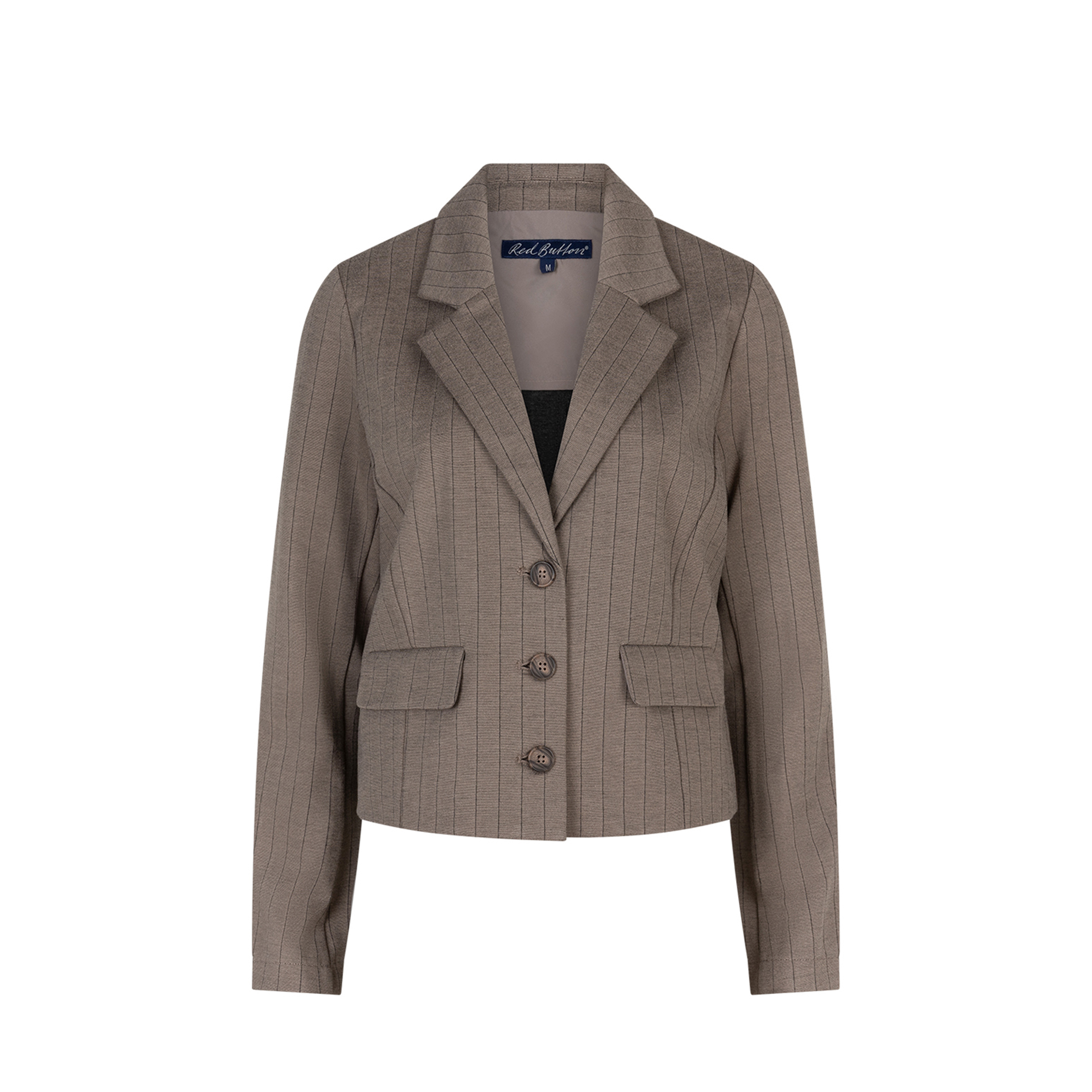 Red Button SRB4623 Blazer Skipper Pinstripe Warm Taupe