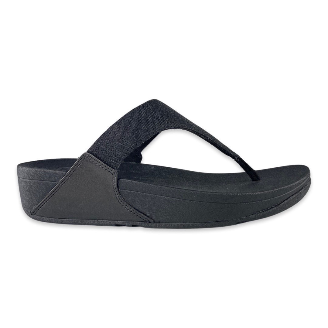 FitFlop Lulu Shimmerlux Toe-Post Sandals Black