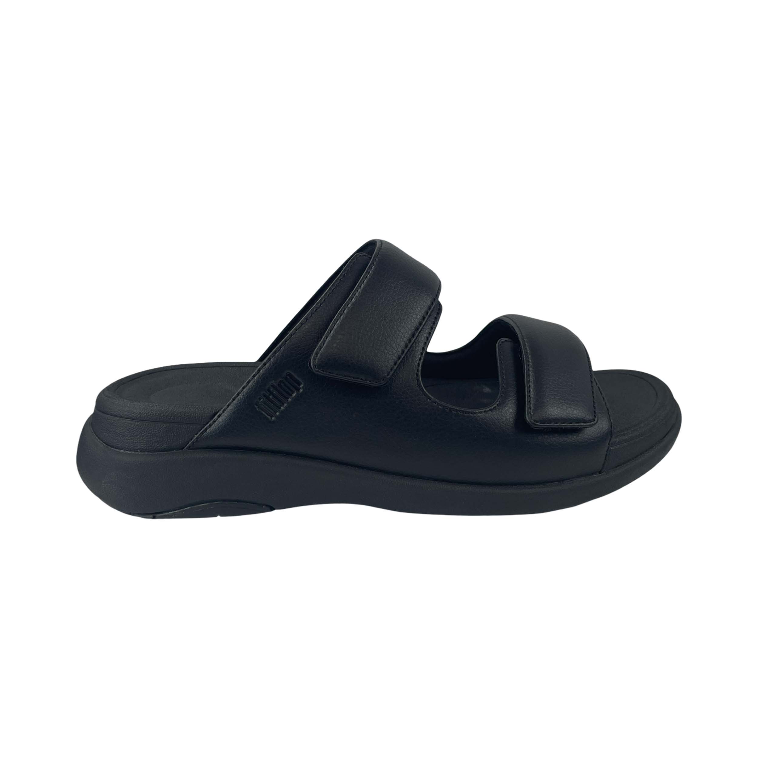 FitFlop IW8 Slipper F-Mode Go Ajustable Two-Bar All Black
