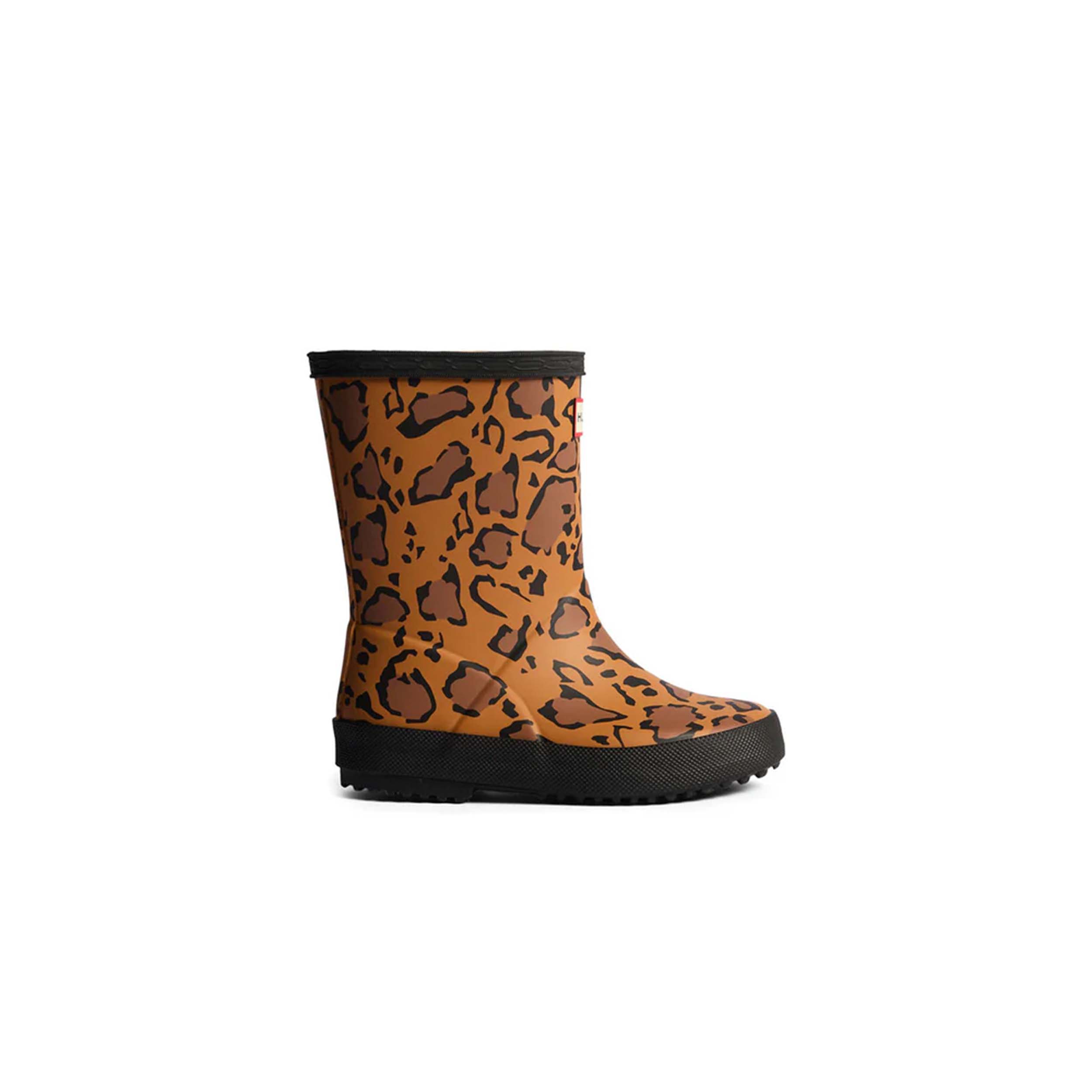 Hunter 43252 Regenlaarsje First Boot Leopard Rich Tan/Saddle/Black