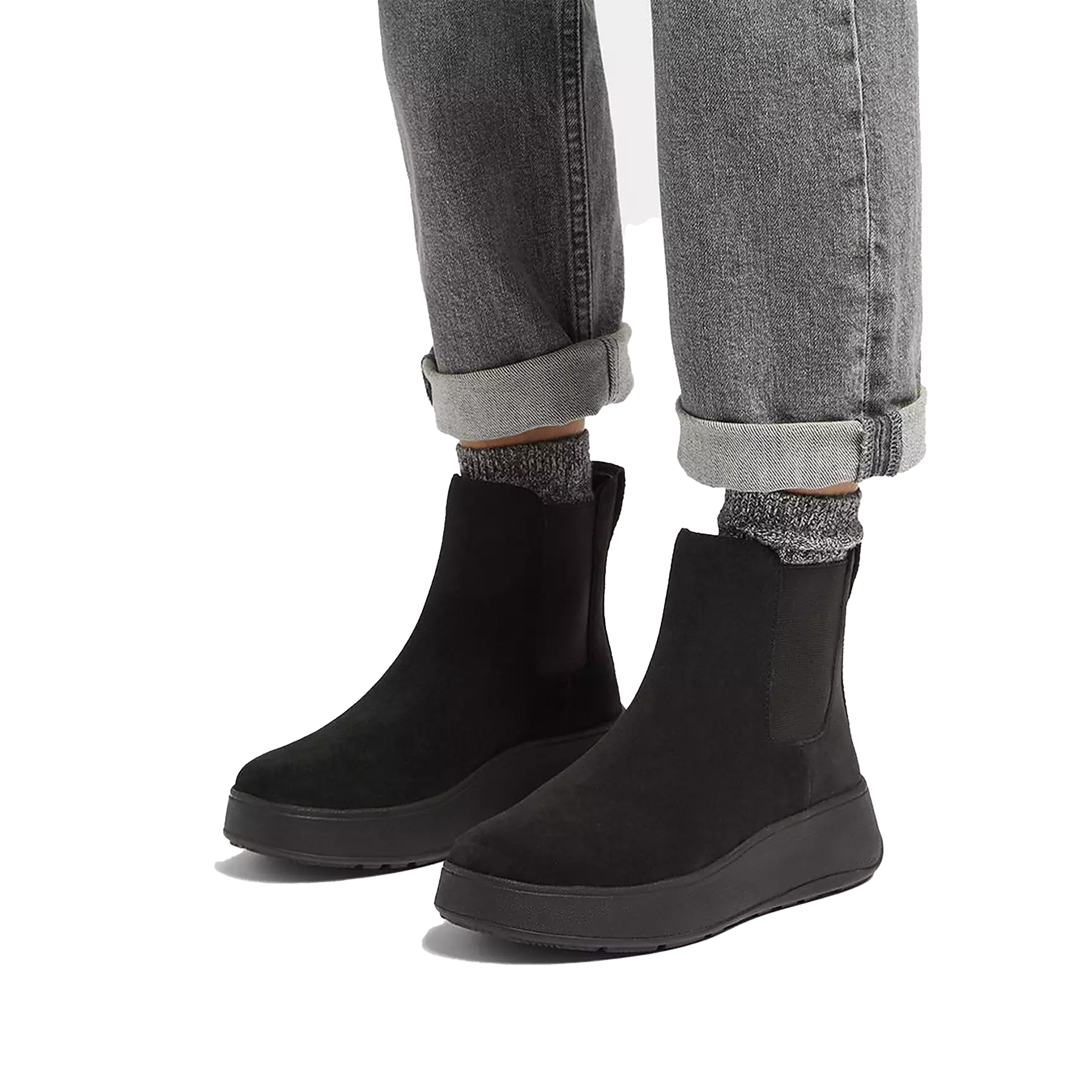 FitFlop KF3 Chelseaboot F-Mode Flatform All Black