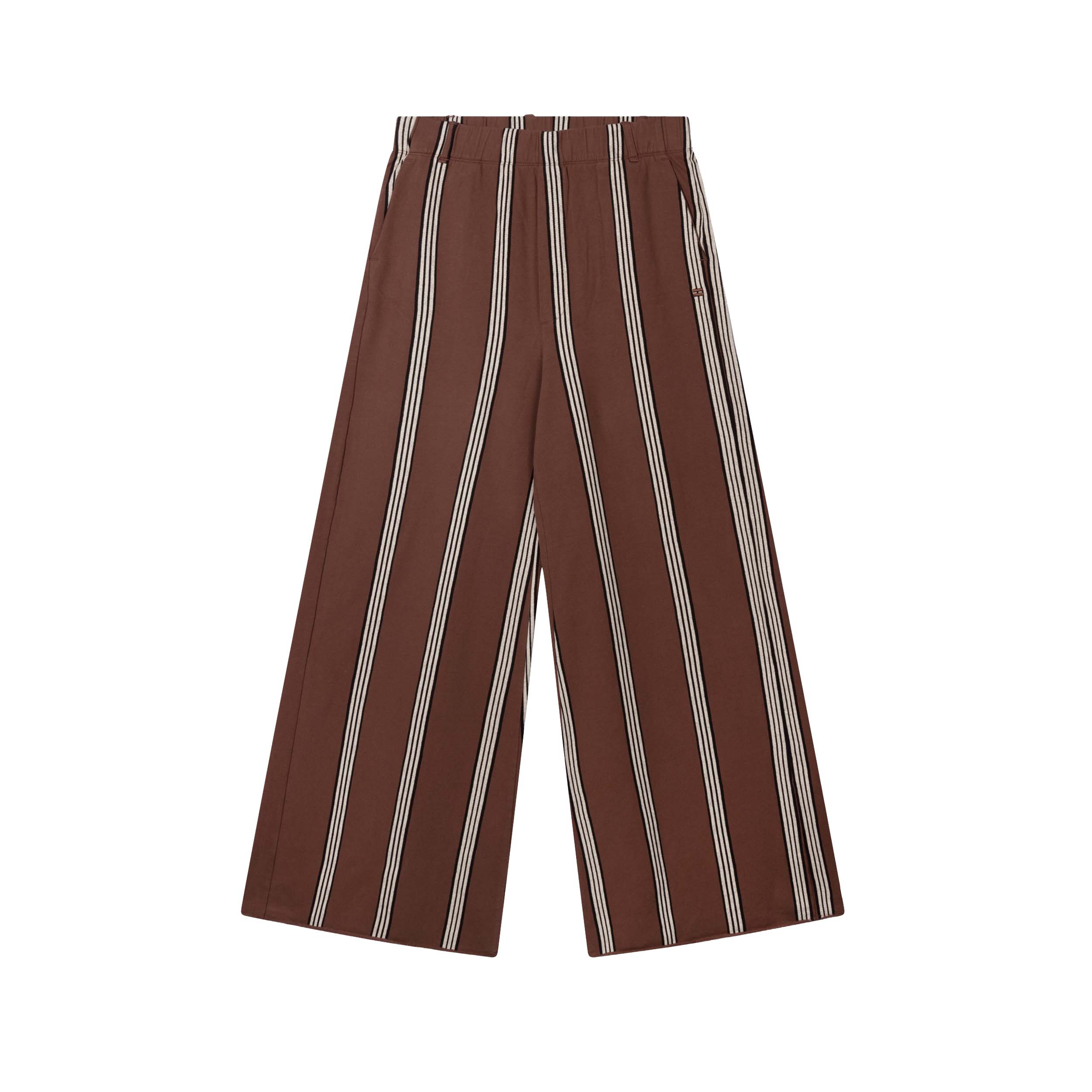 10DAYS 20-011-6202 Broek Wide Leg Stripes Deep Brown