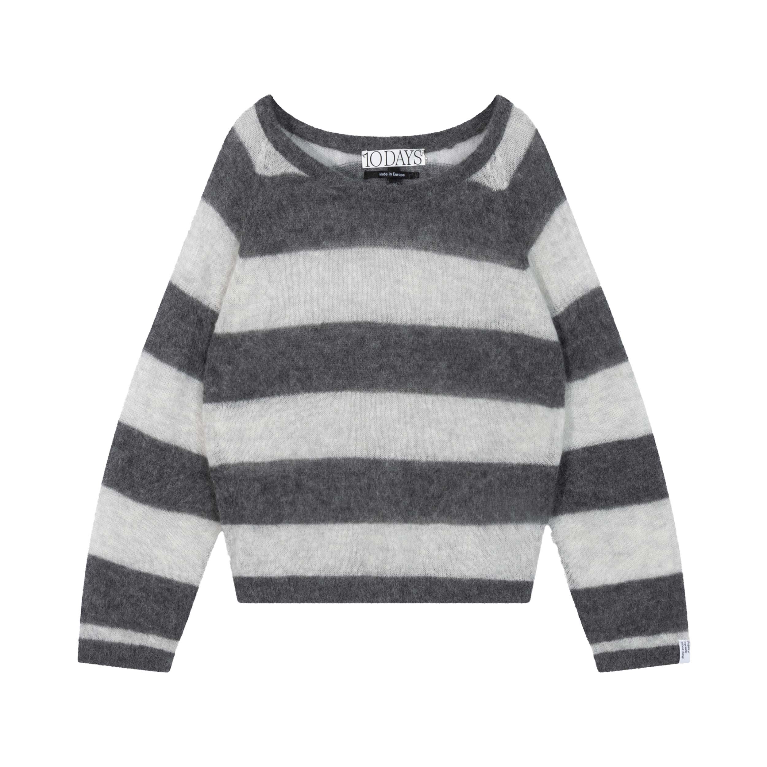 10DAYS 20-610-5202 Trui Tin Knit Antra Melee/White Grey Melee