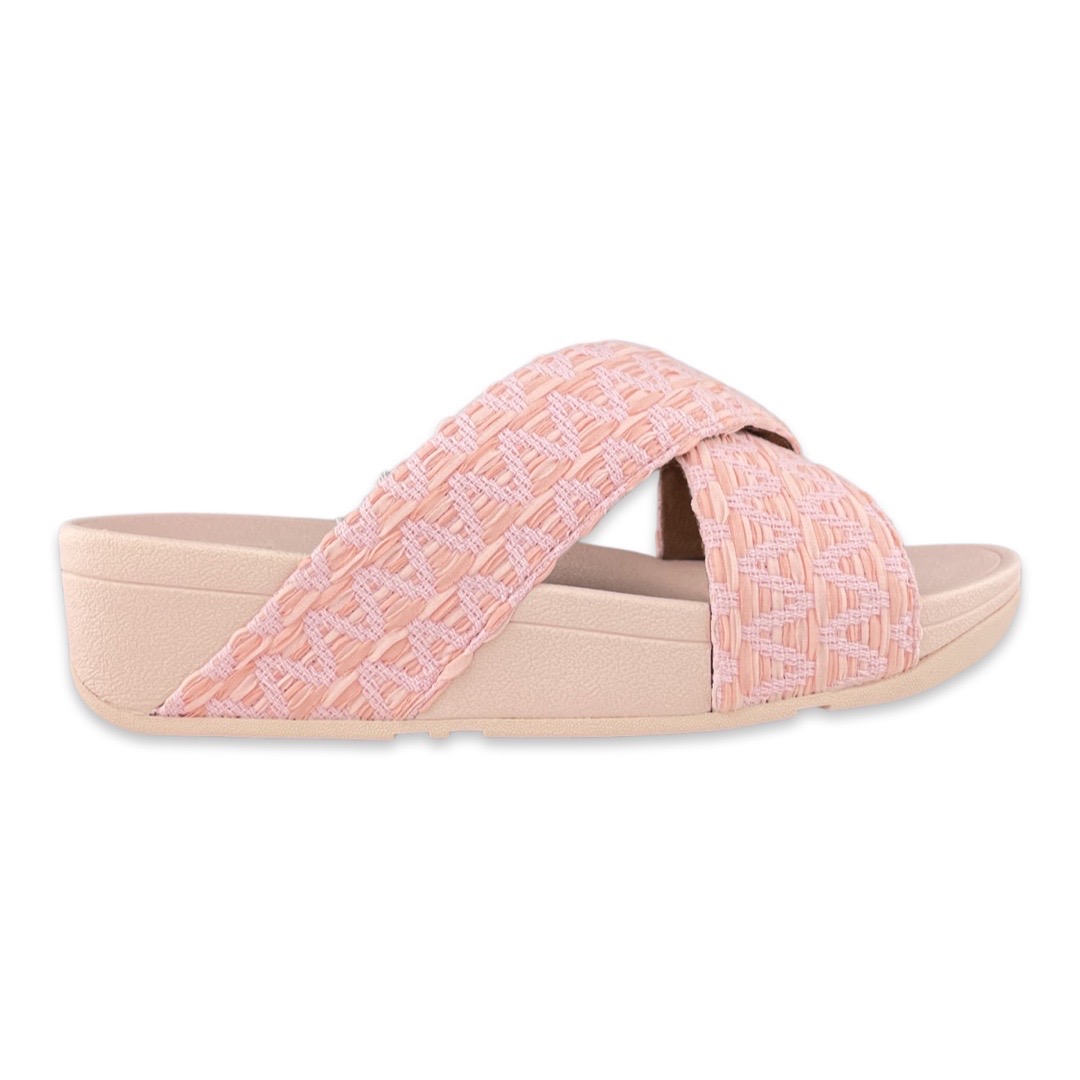 FitFlop FZ5 Slipper Lulu Geo-Webbing Cross Pink Salt