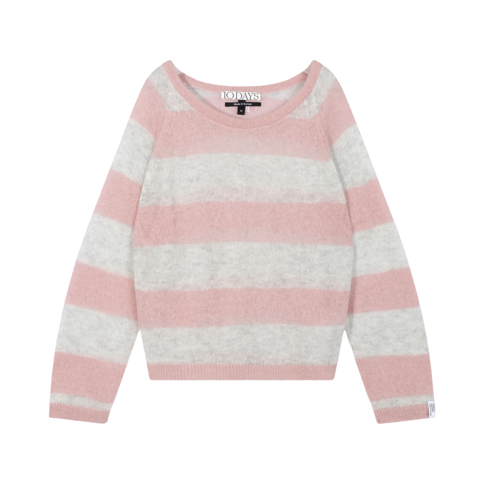 10DAYS 20-610-5202 Trui Tin Knit Dark Raspberry Melee/White Grey Melee