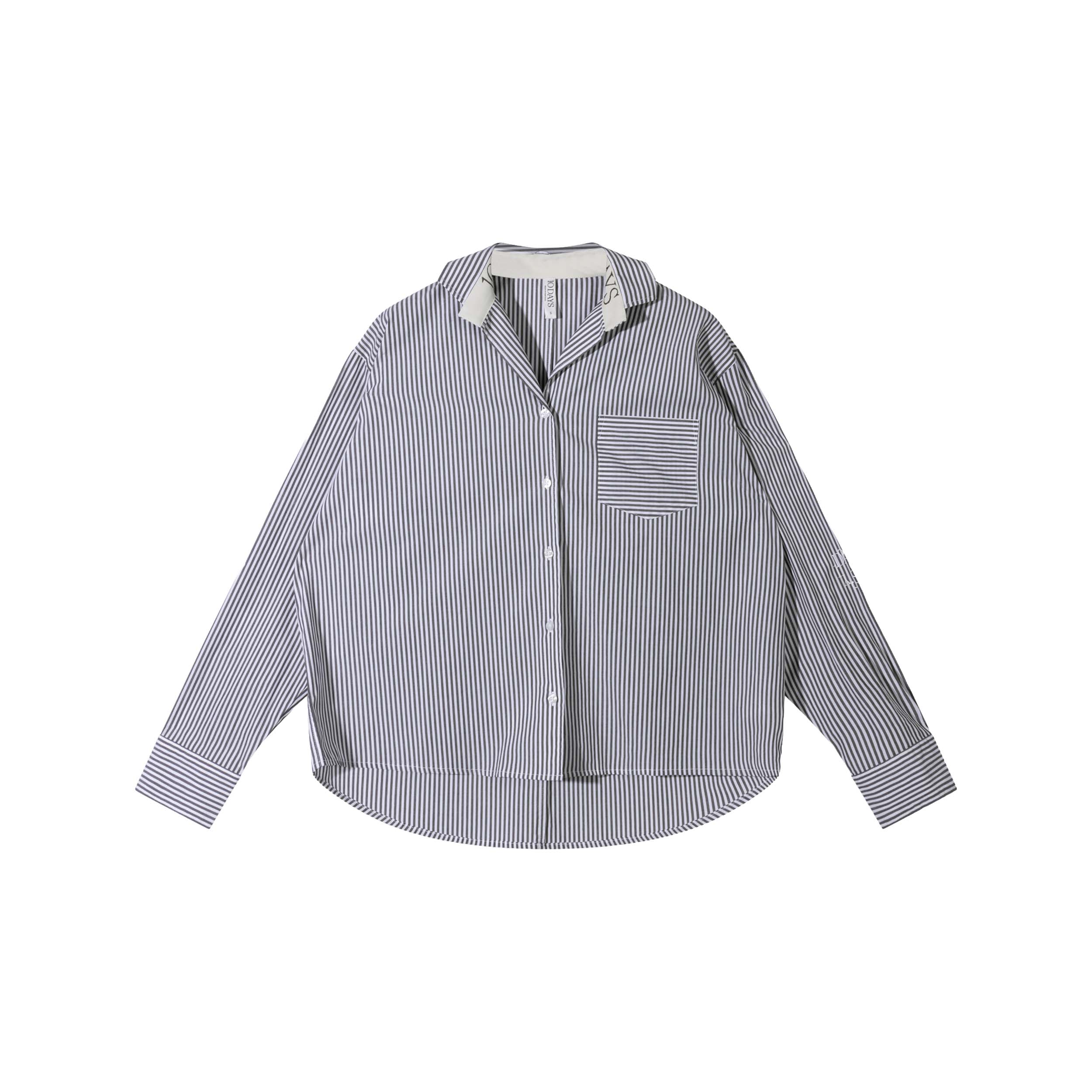 10DAYS 20-404-6201 Shirt Stripes White/Charcoal