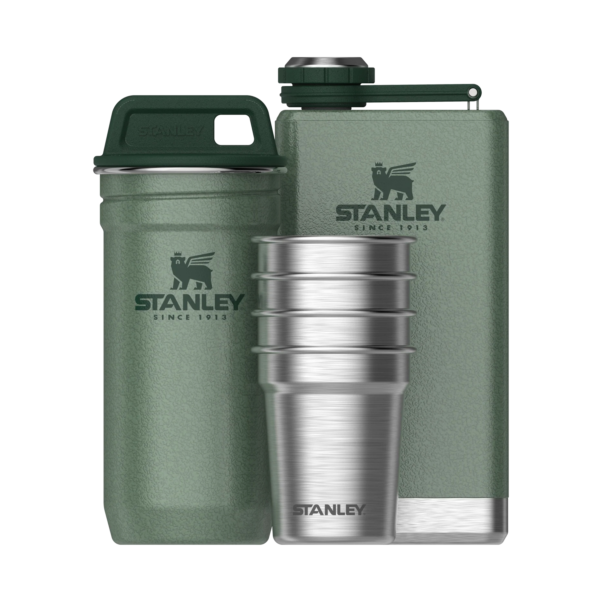 Stanley The Pre-Party Shotglass + Flask Set Hammertone Green