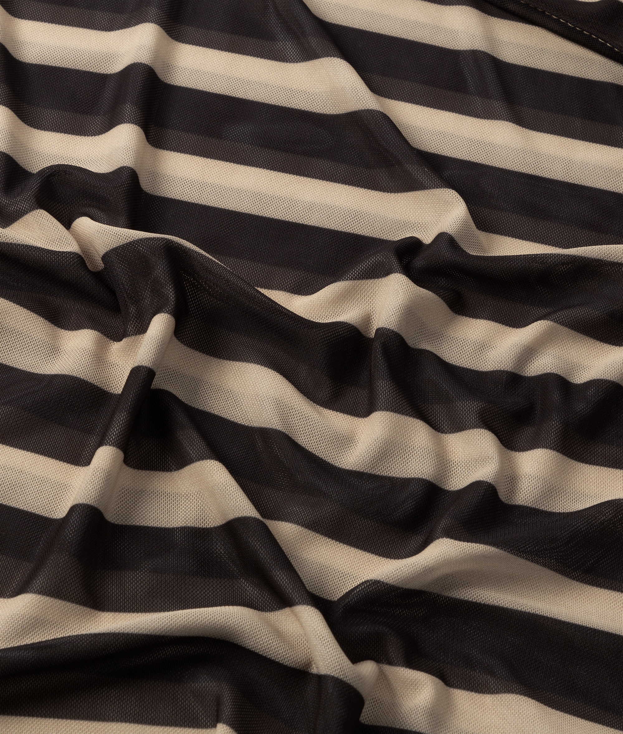 10DAYS 20-774-4204 Shirt Mesh Stripes Black/Light Latte