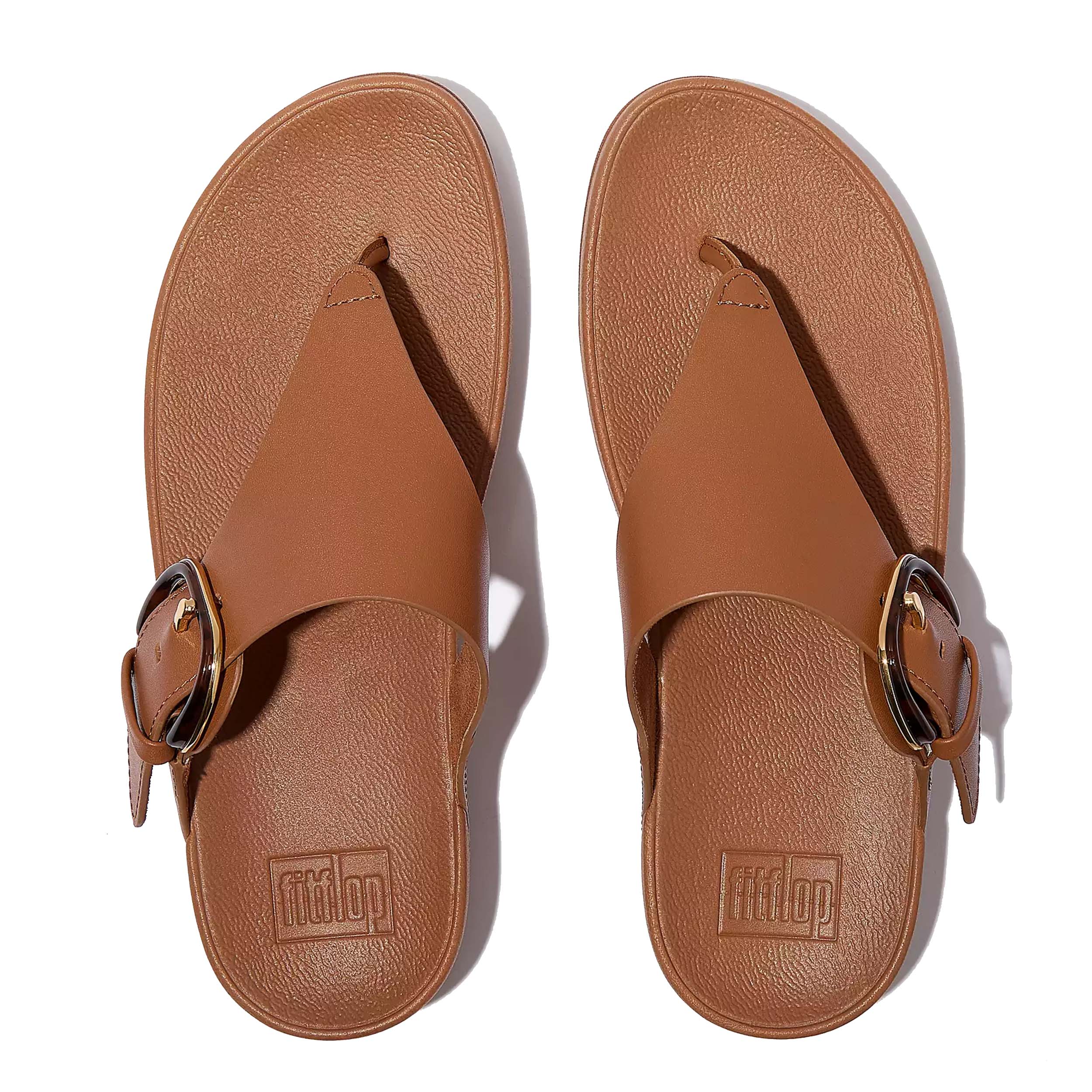 FitFlop JE9 Slipper Lulu Resin Buckle Deep Tan