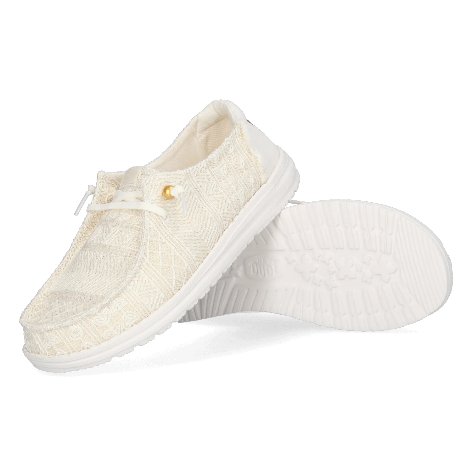 HEYDUDE HD43112 Instapper Wendy Crochet Lace White/Gold
