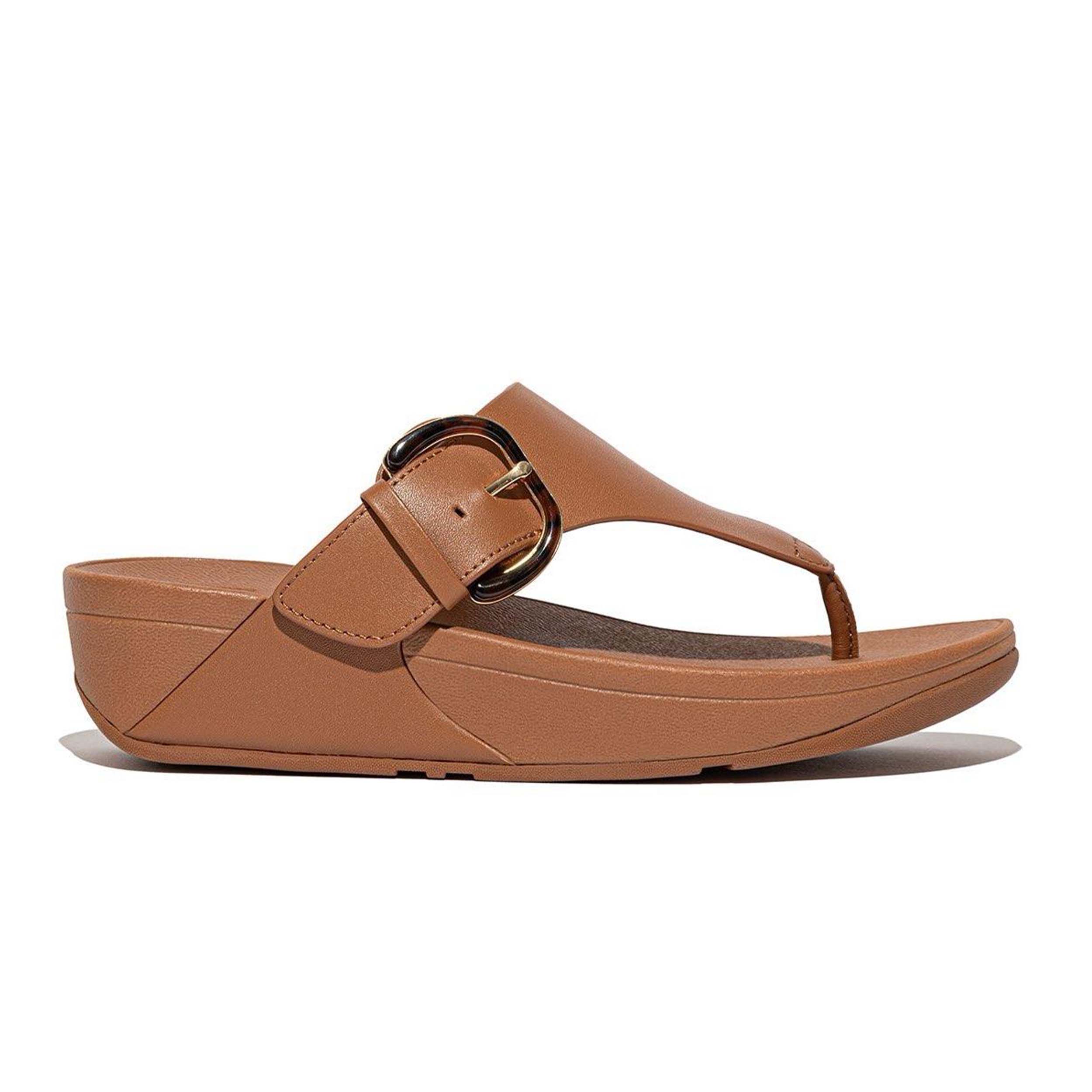FitFlop JE9 Slipper Lulu Resin Buckle Deep Tan