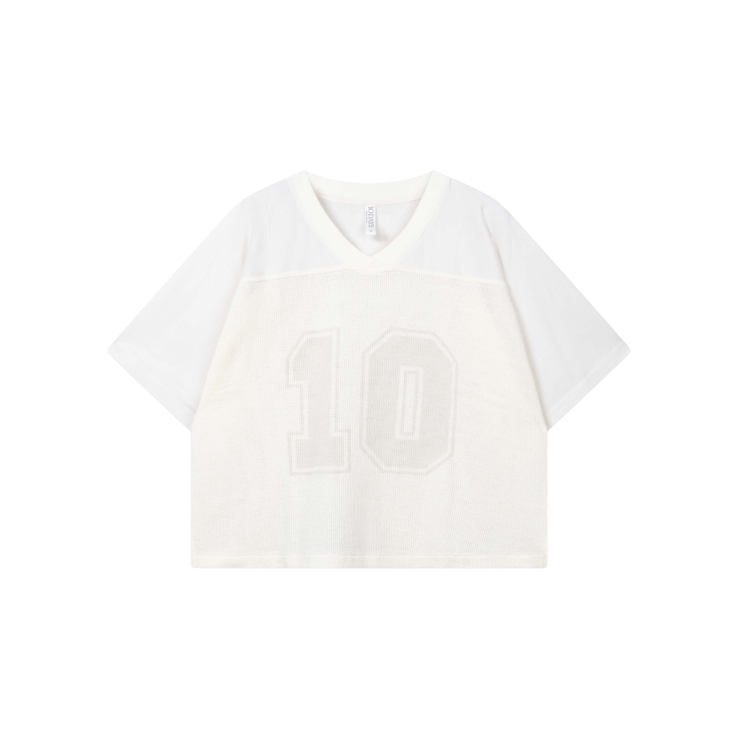 10DAYS 20-758-6201 Shirt Mesh Baseball Ecru