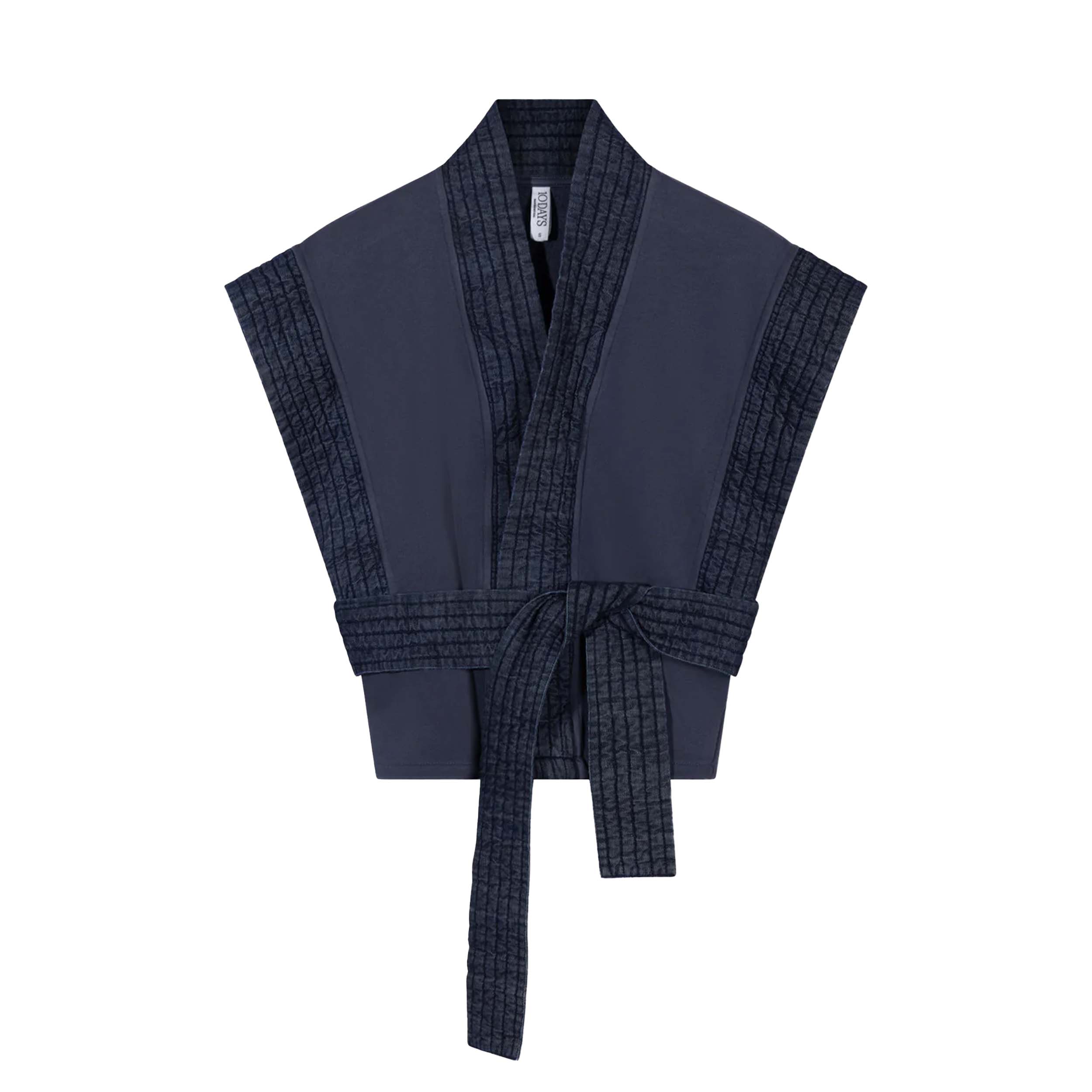 10DAYS 20-504-5201 Gilet Padded Kimono Yale Blue 10DAYS 20-504-5201 Gilet Padded Kimono Yale Blue