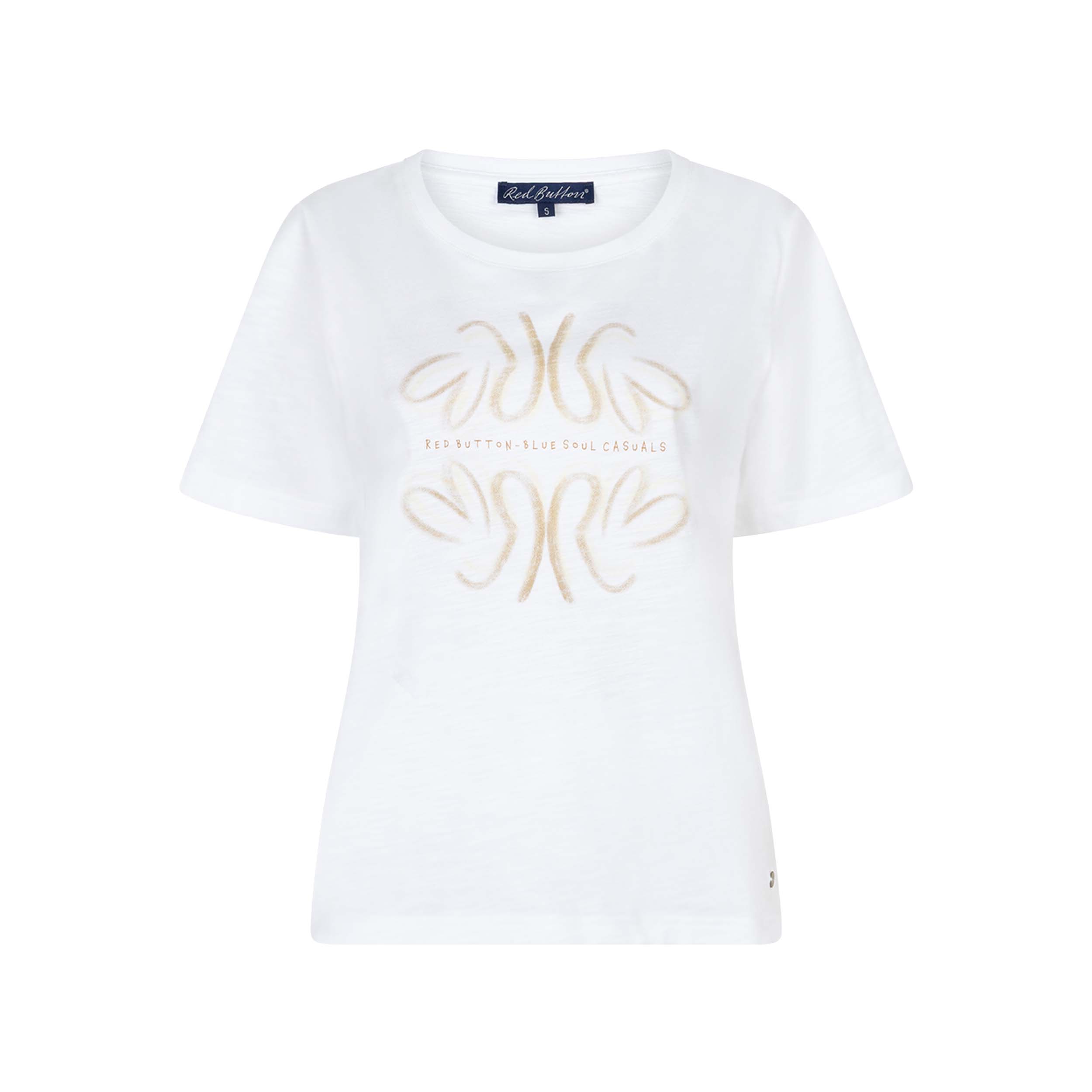 Red Button SRB4818 Shirt Temmy Butterfly White/Butter Yellow