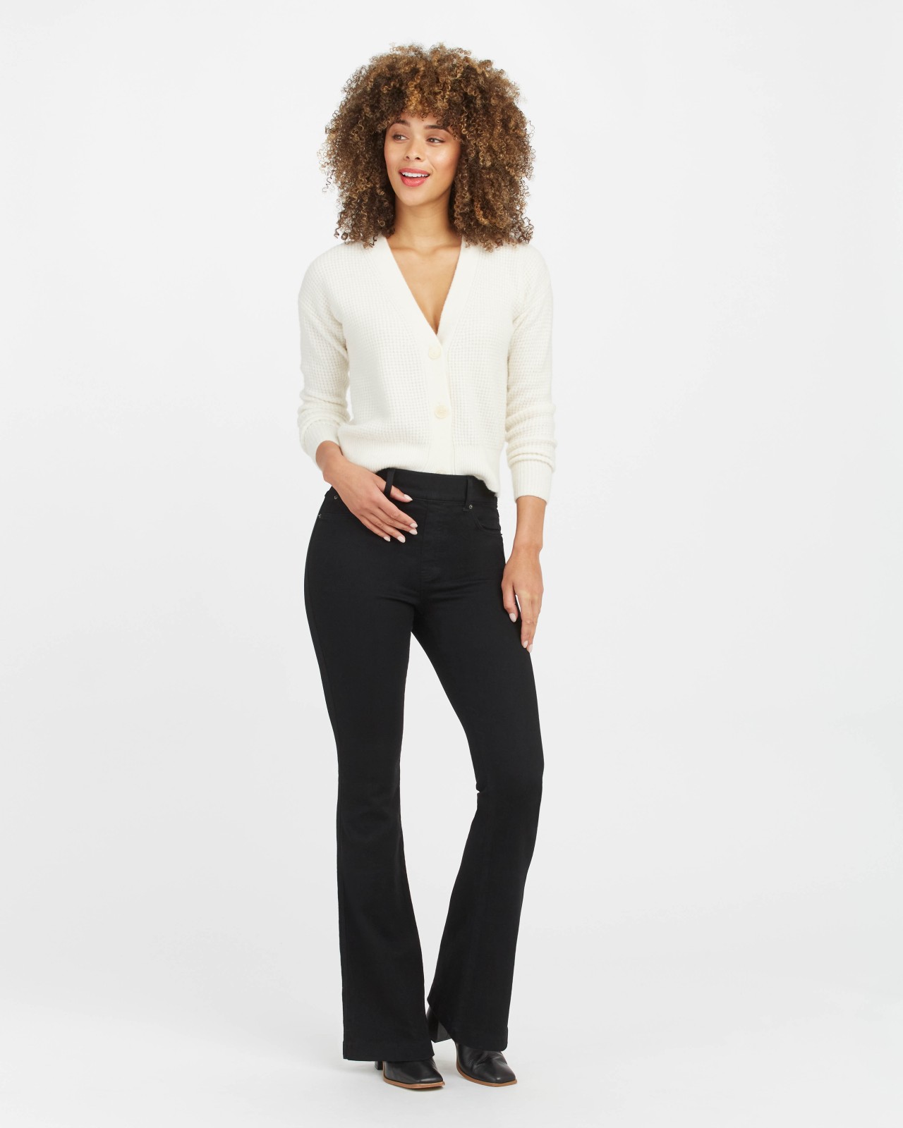 Spanx 20326R Denim Flare Jeans Clean Black