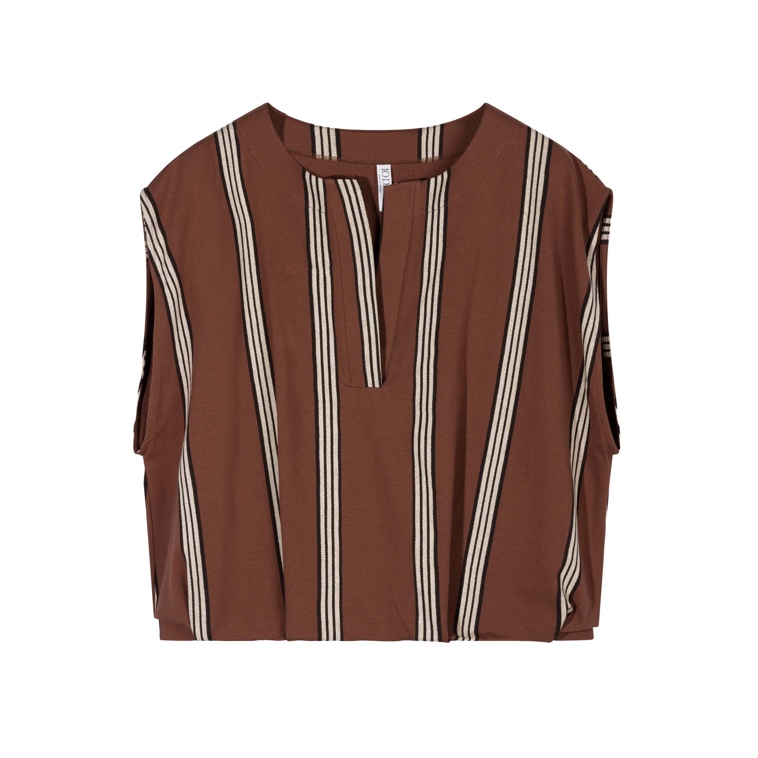 10DAYS 20-759-6202 Top Balloon Stripes Deep Brown