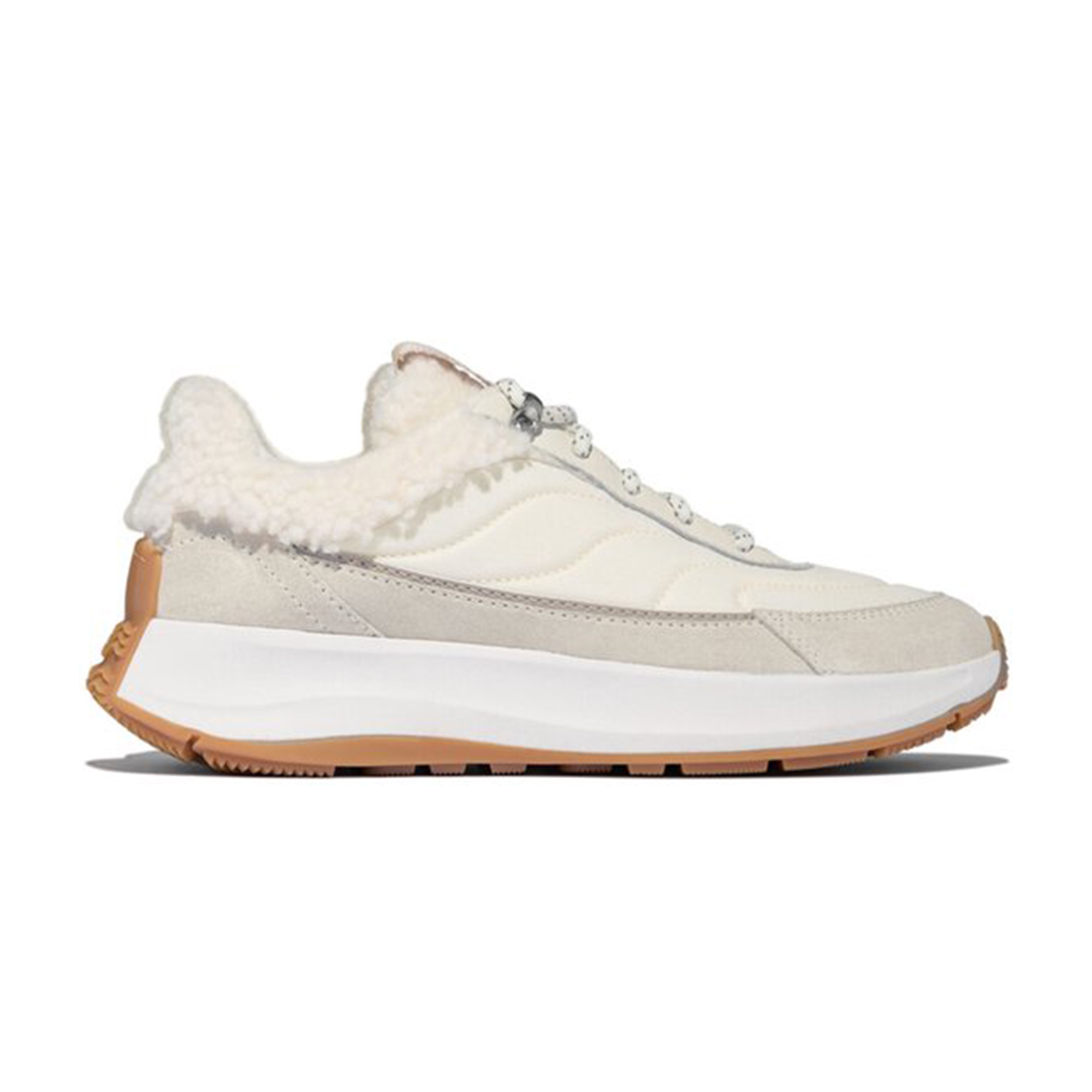 FitFlop E1X Sneaker F-Mode Flow Shearling Cream Mix