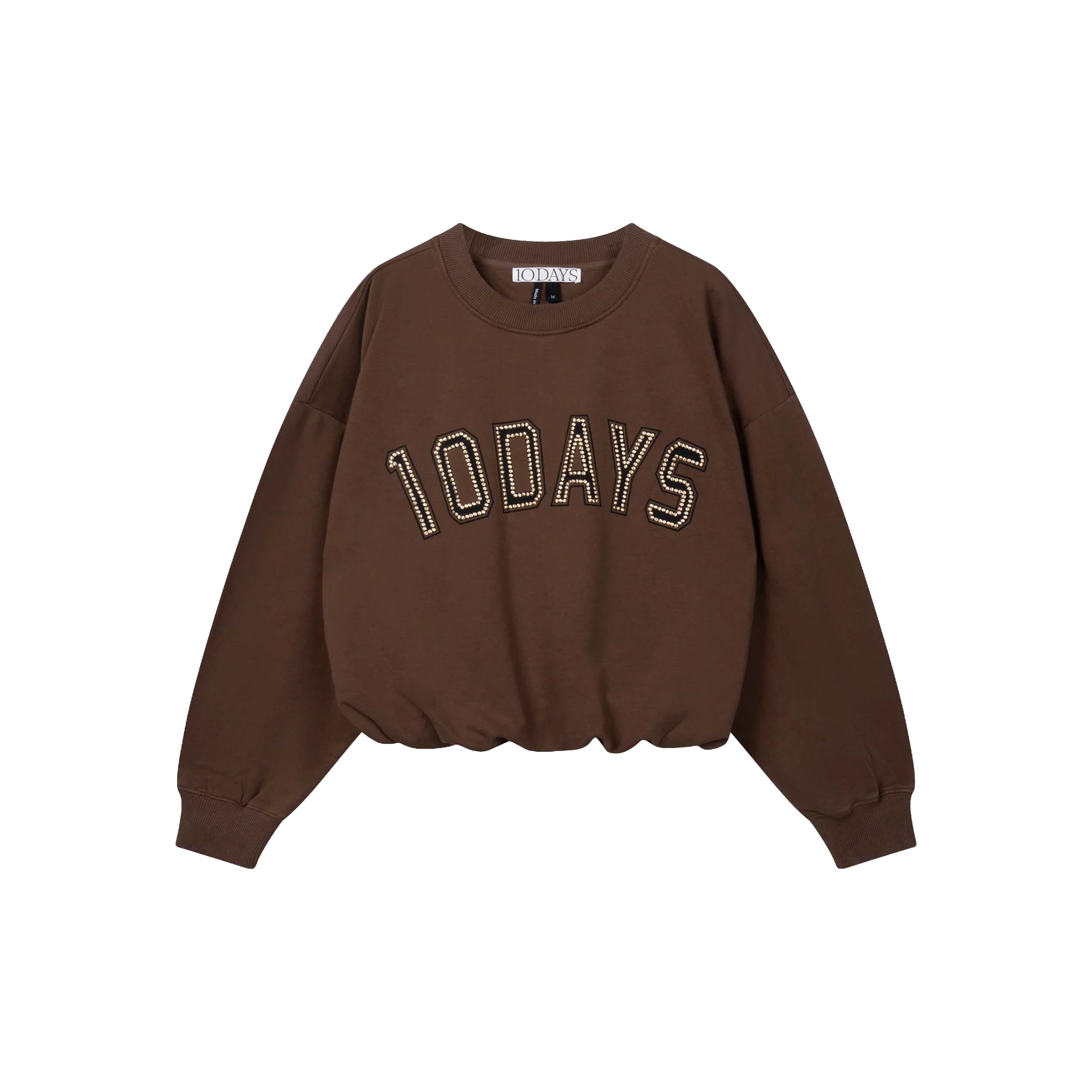 10DAYS 20-814-6201 Trui Pleated 10Days Dark Truffle