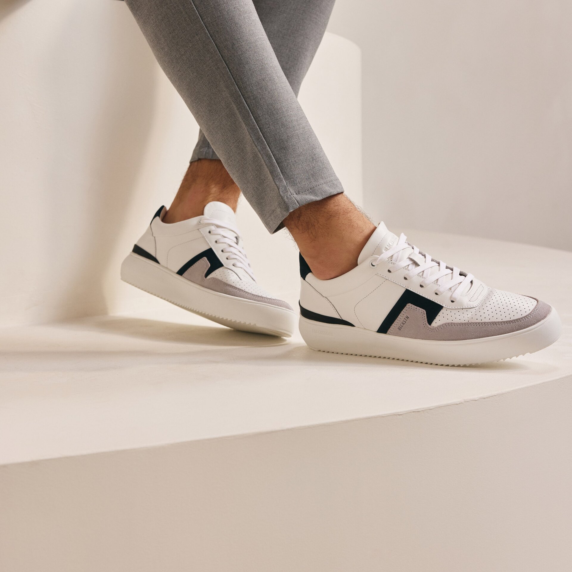 Blackstone DG513 Sneaker Marble Colton White/Dark Blue