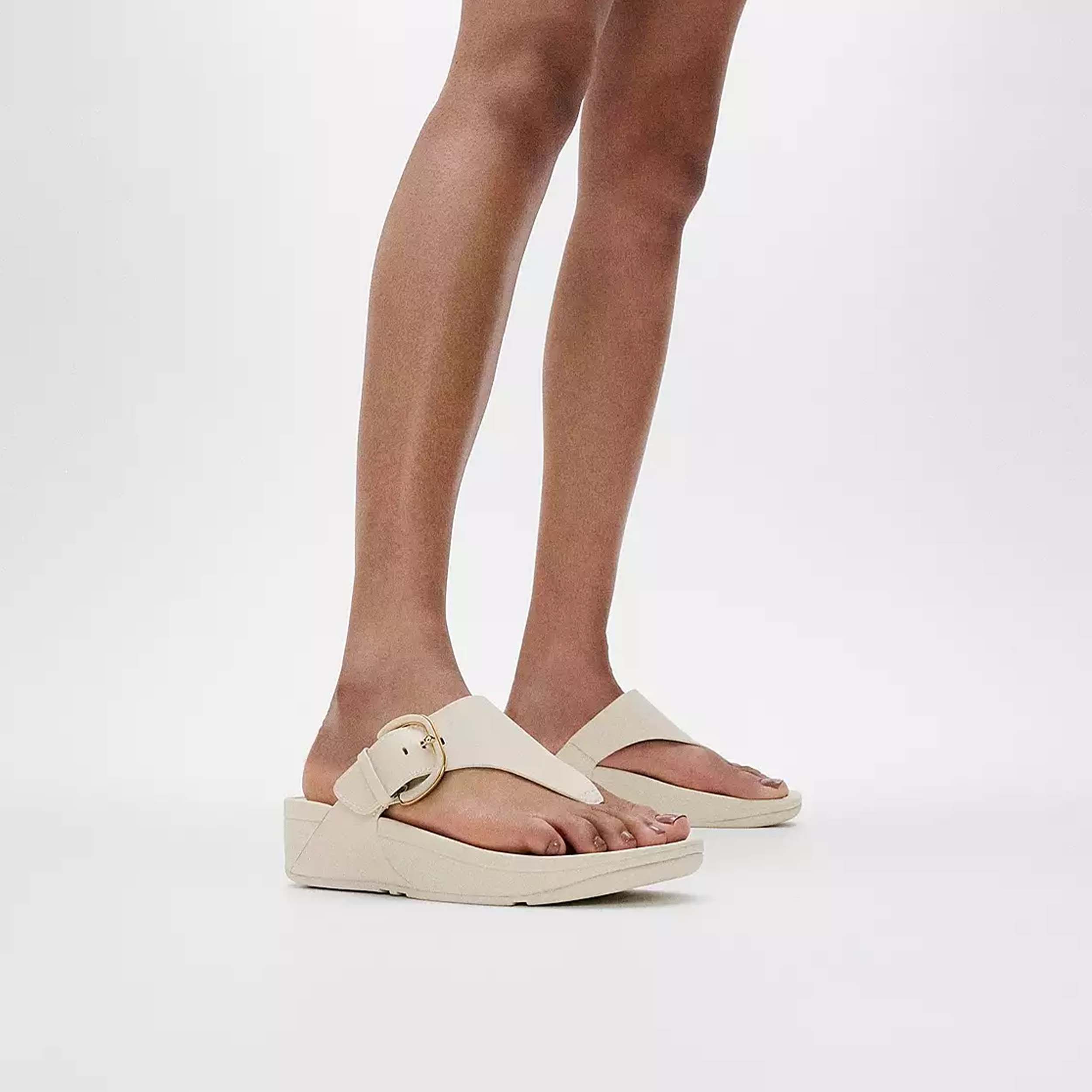 FitFlop JE9 Slipper Lulu Resin Buckle Paris Beige