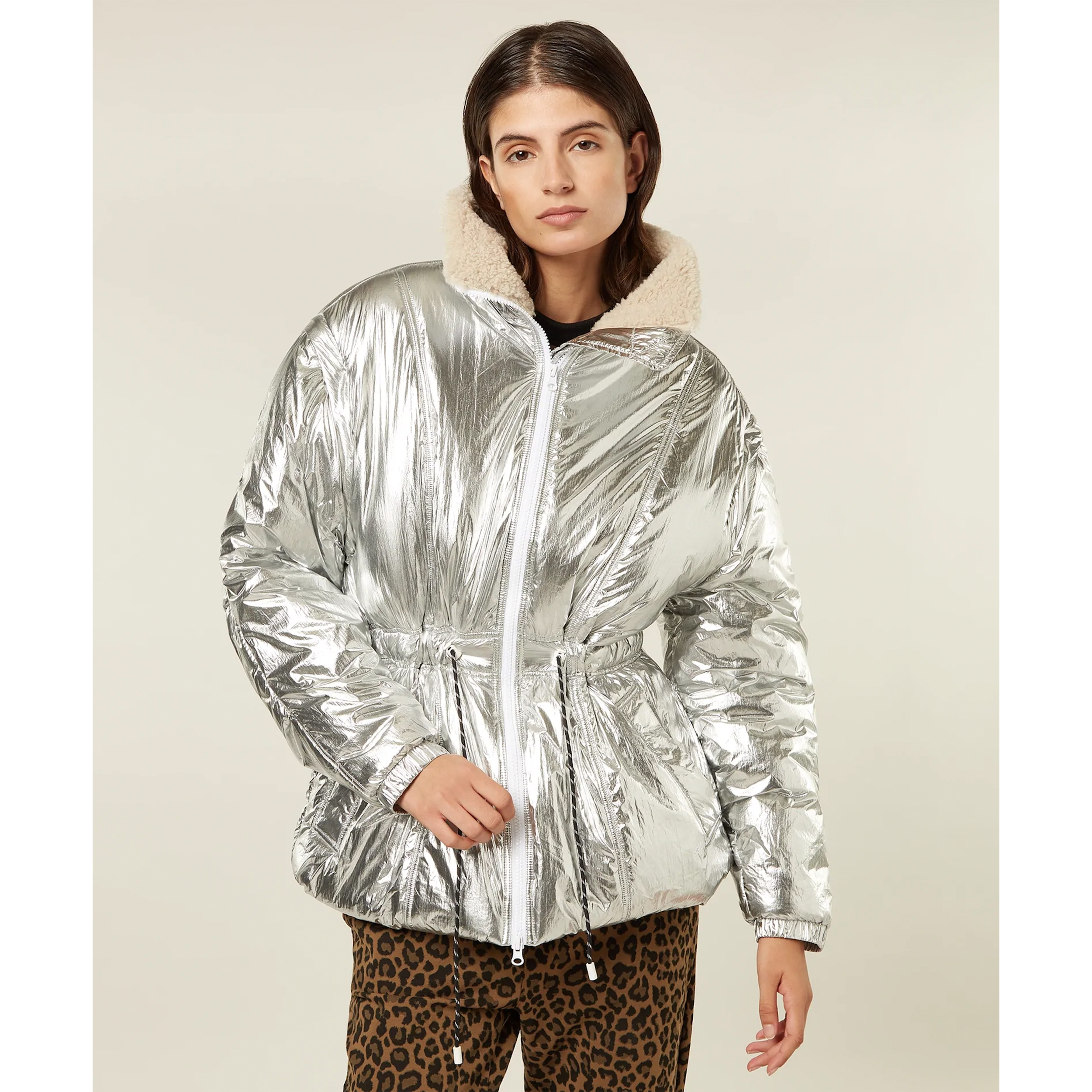 10Days Metallic Puffer Jacket Silver