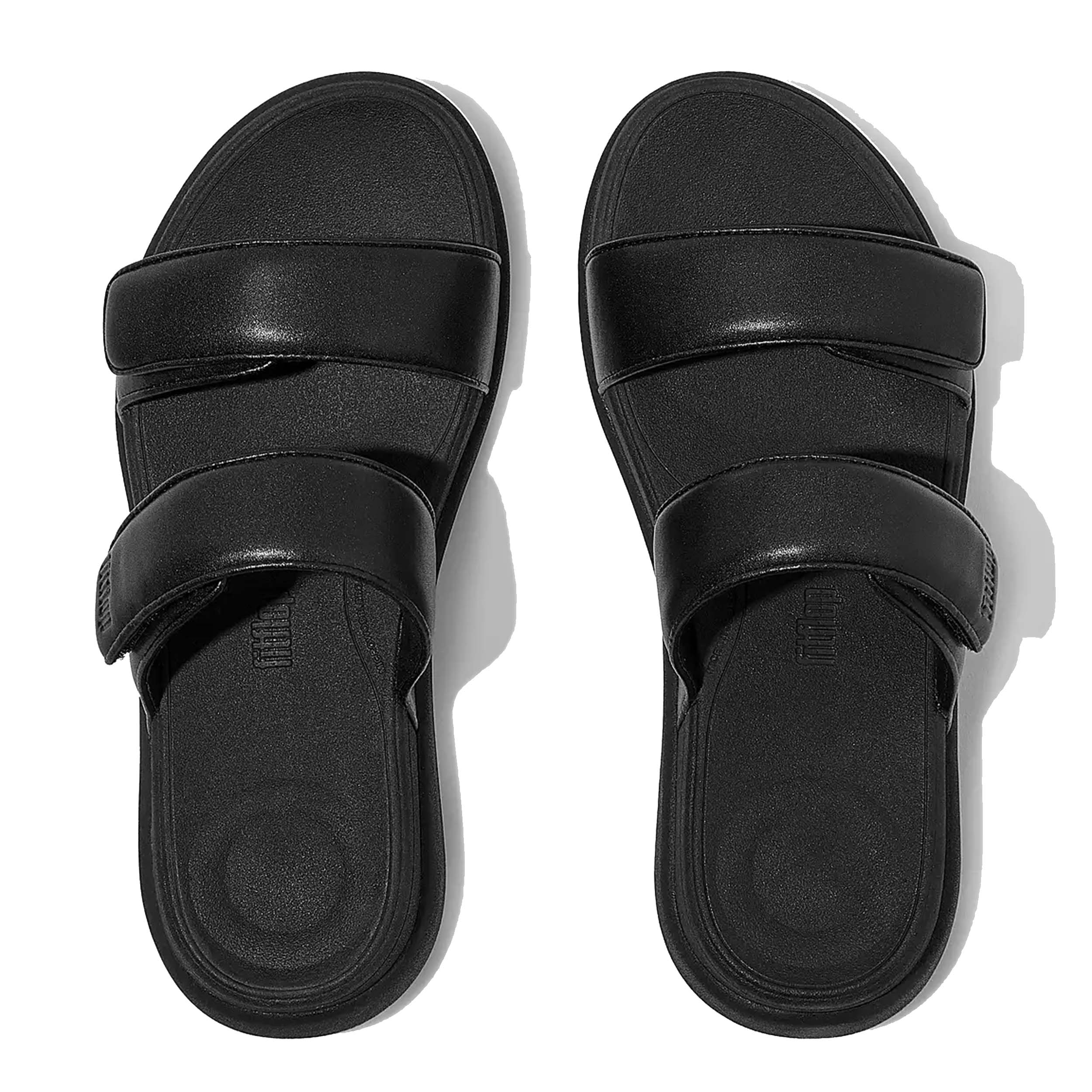 FitFlop IW2 Slipper F-Mode Go Ajustable Flatform Two-Bar All Black