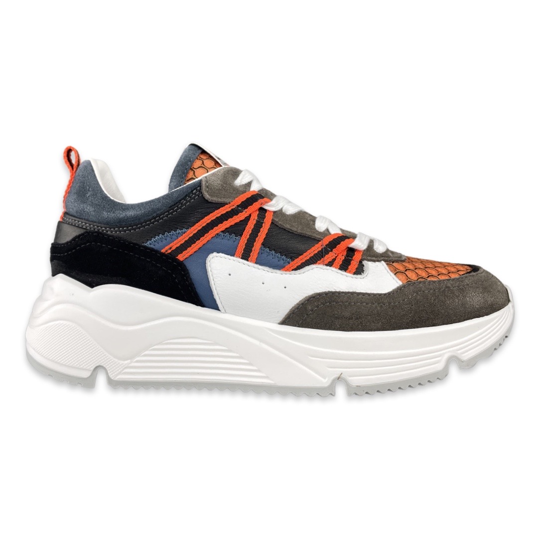 Giga 3897 Sneaker Grijs/Blauw/Oranje